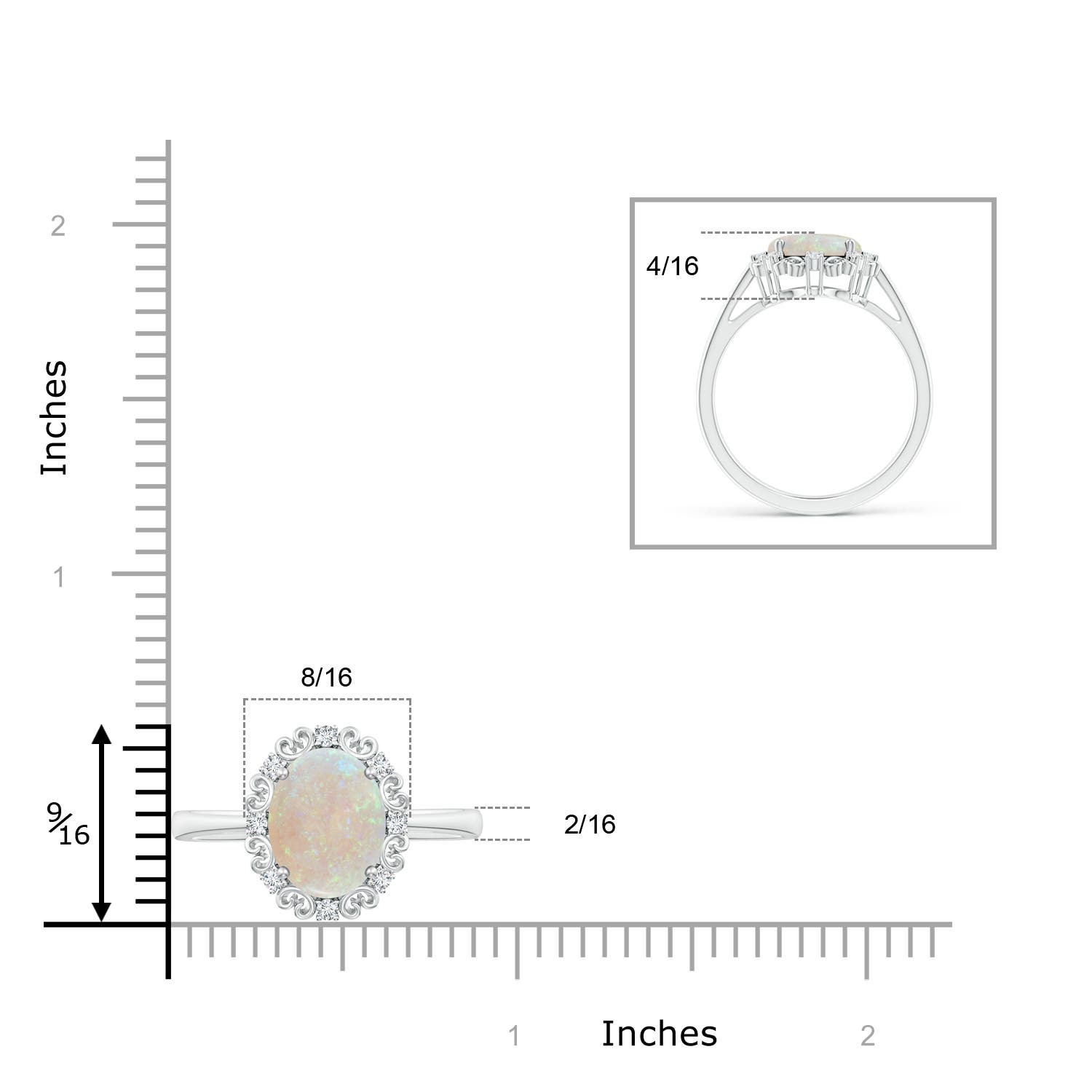 AA - Opal / 1.56 CT / 14 KT White Gold