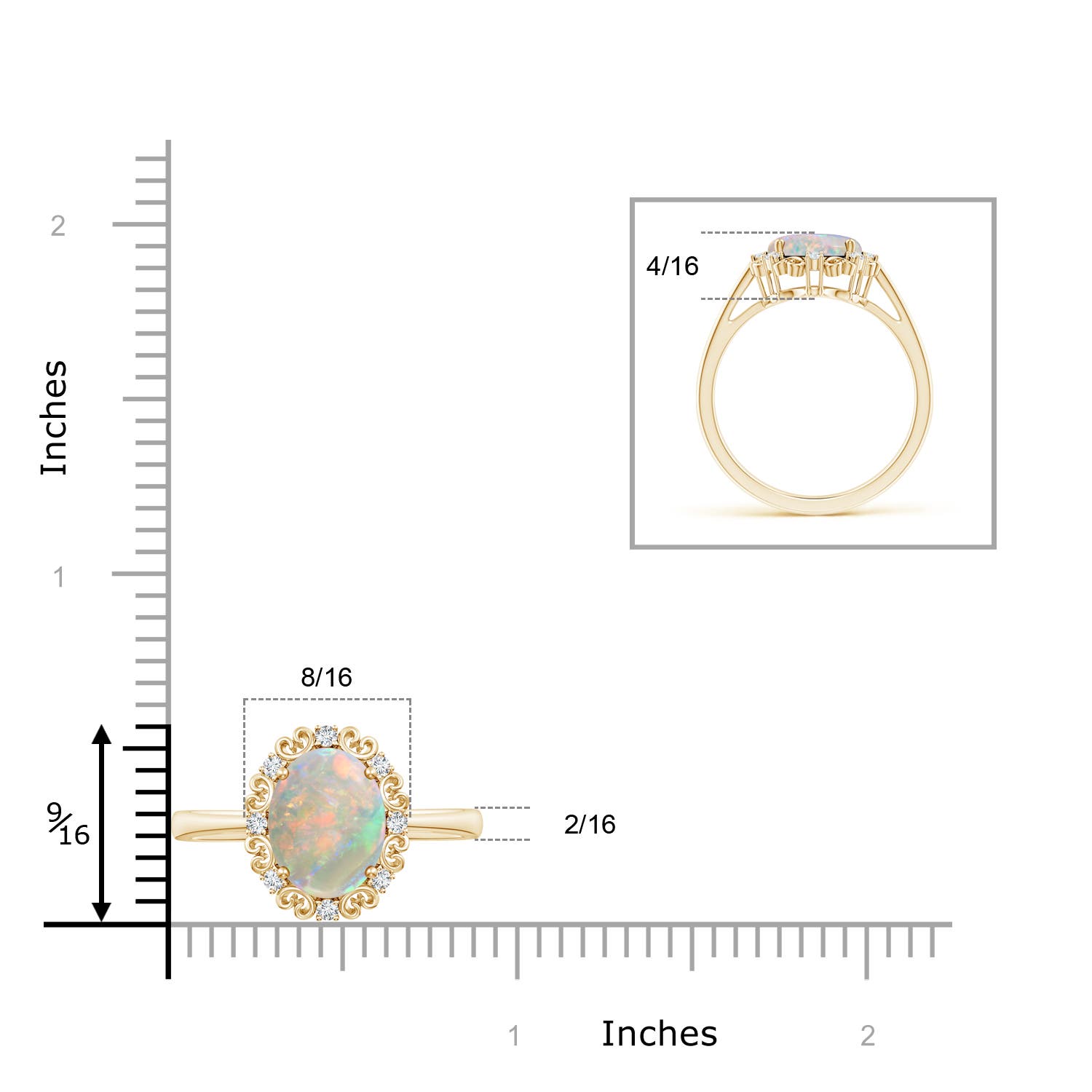 AAAA - Opal / 1.56 CT / 14 KT Yellow Gold