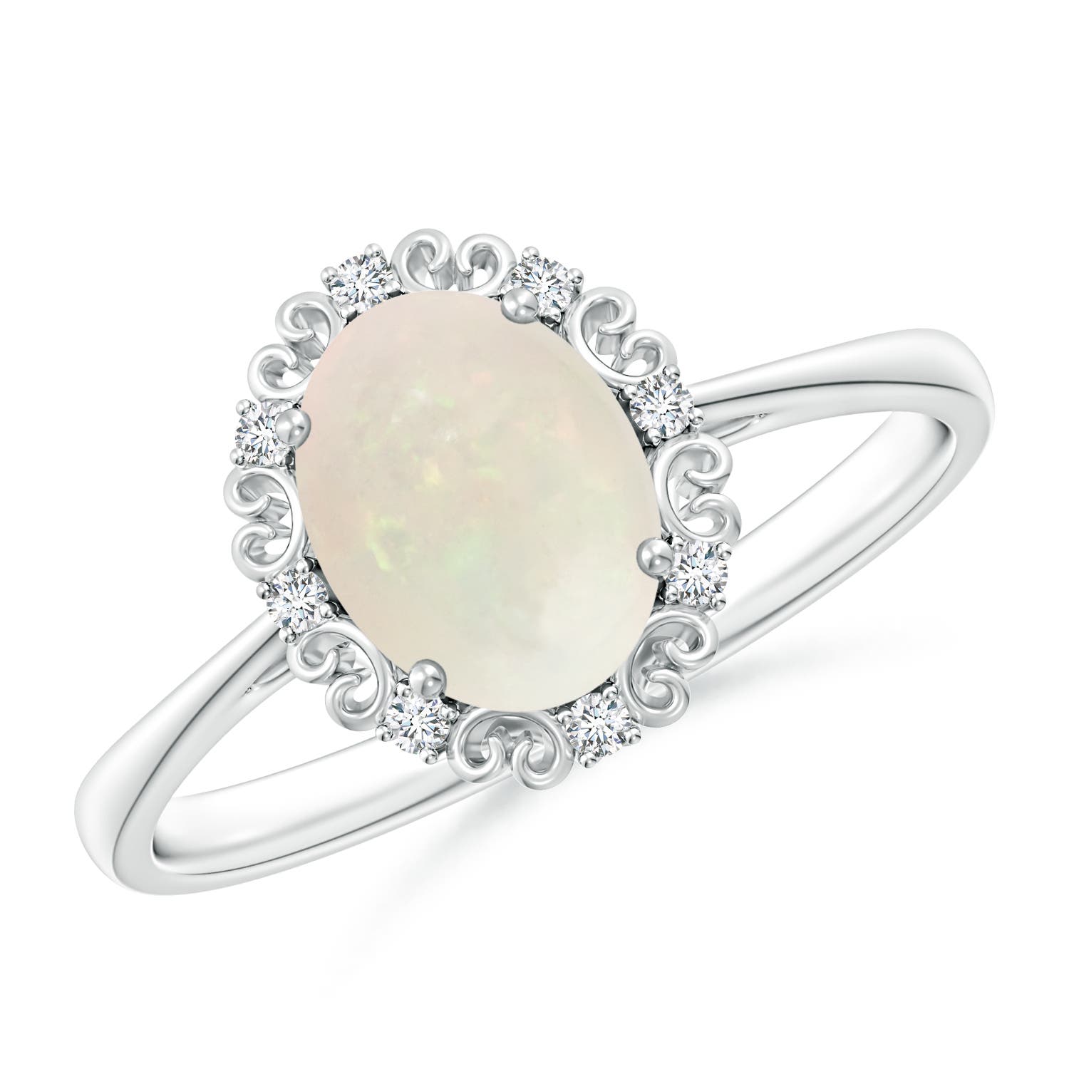 A - Opal / 0.86 CT / 14 KT White Gold