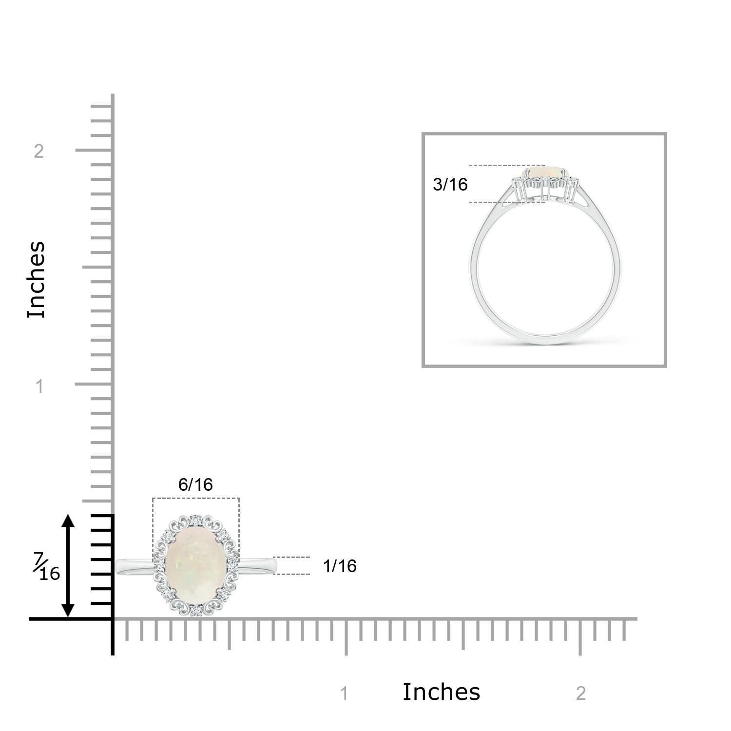 A - Opal / 0.86 CT / 14 KT White Gold