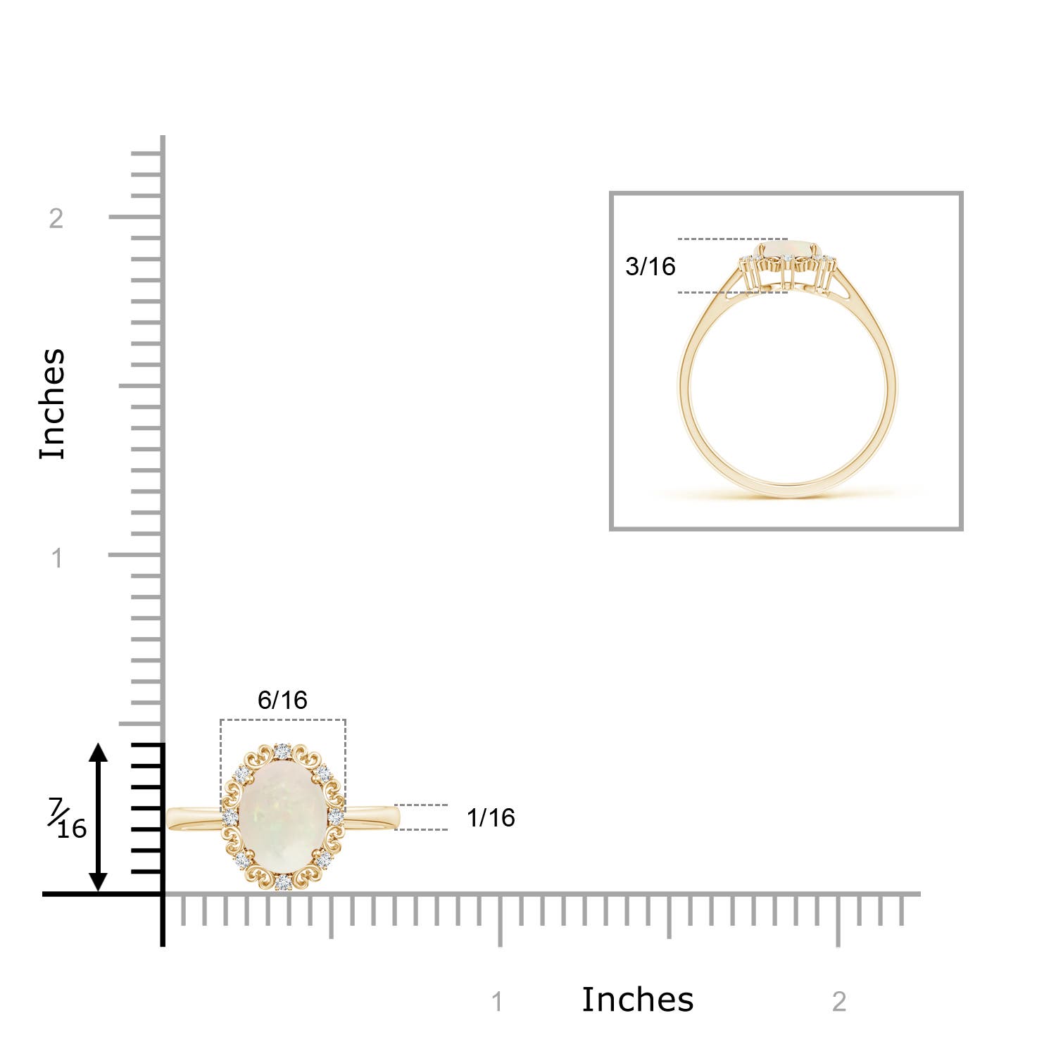 A - Opal / 0.86 CT / 14 KT Yellow Gold