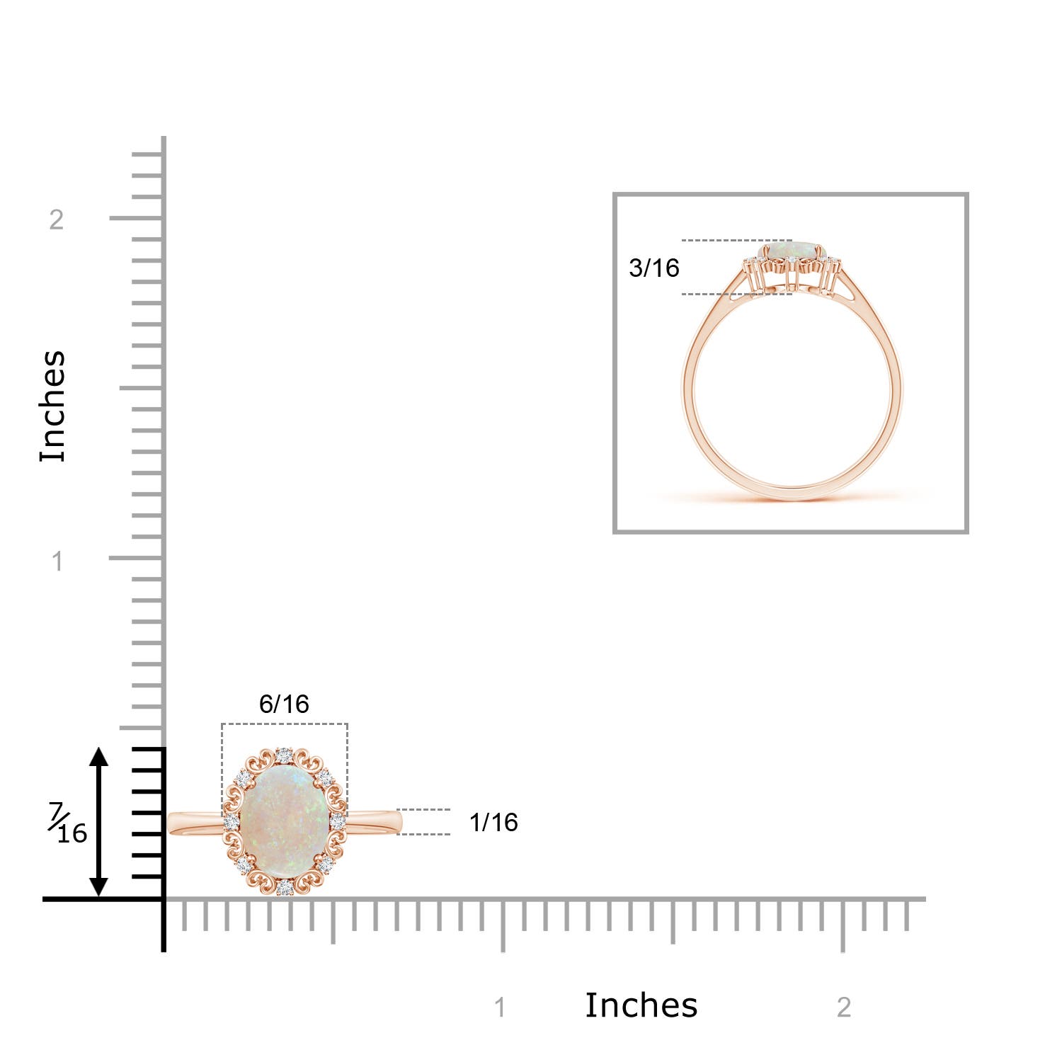 AA - Opal / 0.86 CT / 14 KT Rose Gold