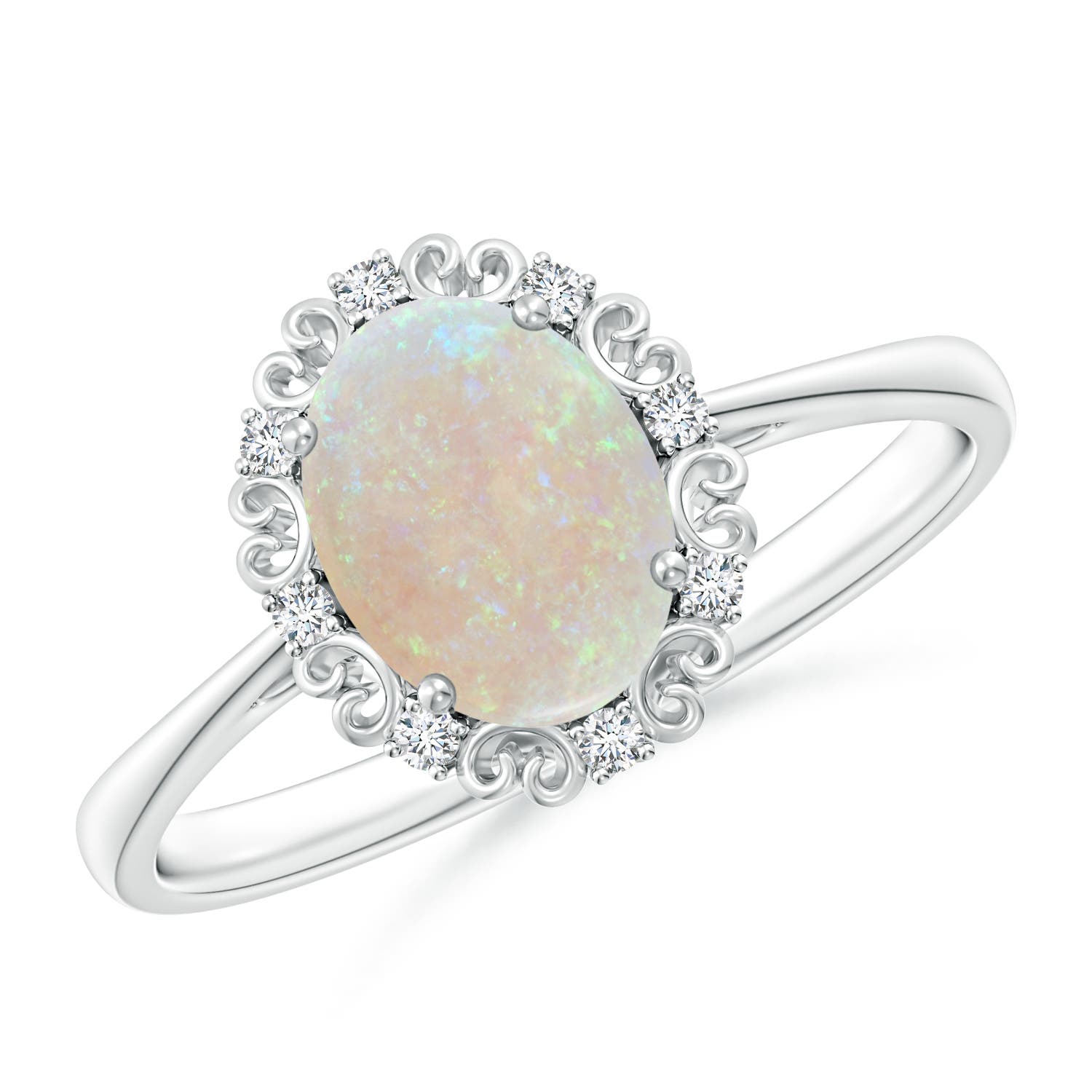 AA - Opal / 0.86 CT / 14 KT White Gold