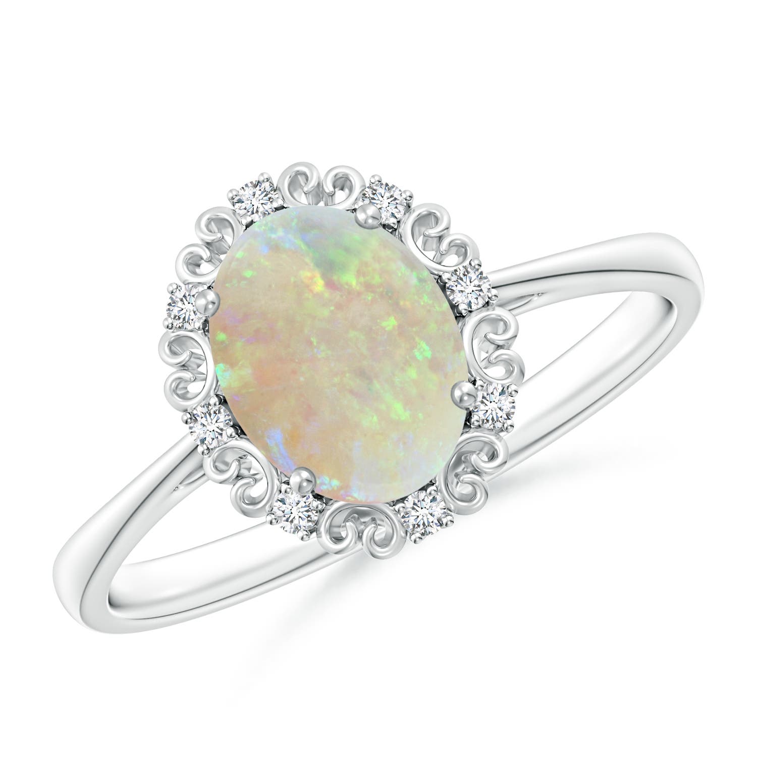 AAA - Opal / 0.86 CT / 14 KT White Gold