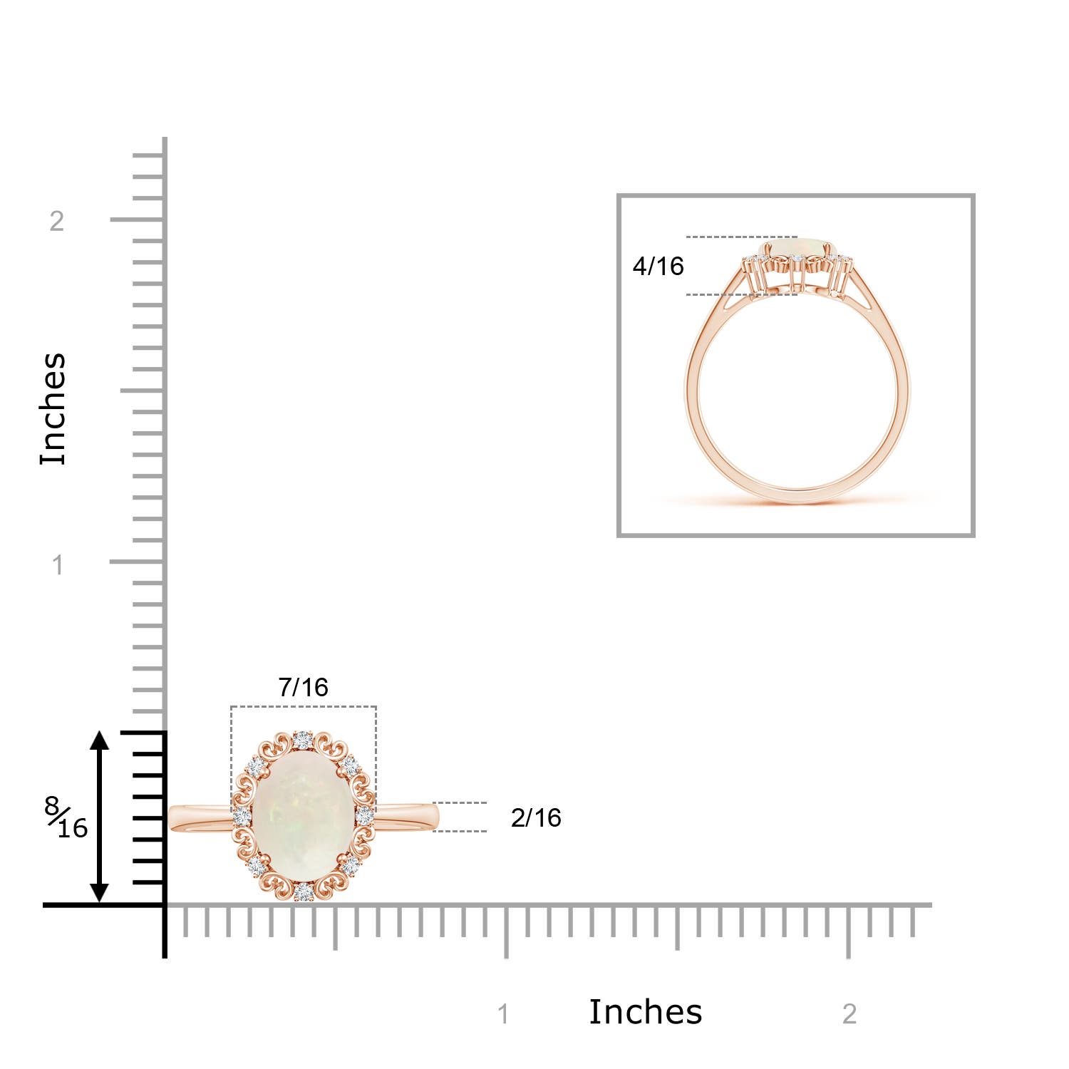 A - Opal / 1.18 CT / 14 KT Rose Gold