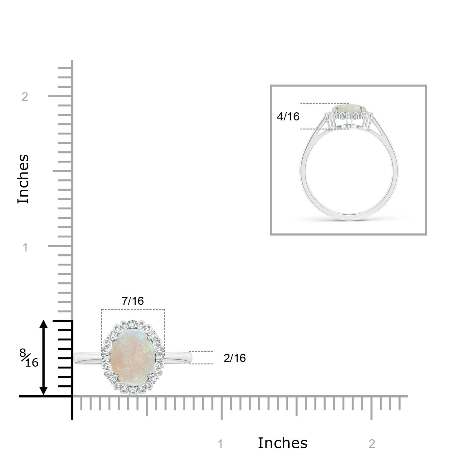 AA - Opal / 1.18 CT / 14 KT White Gold