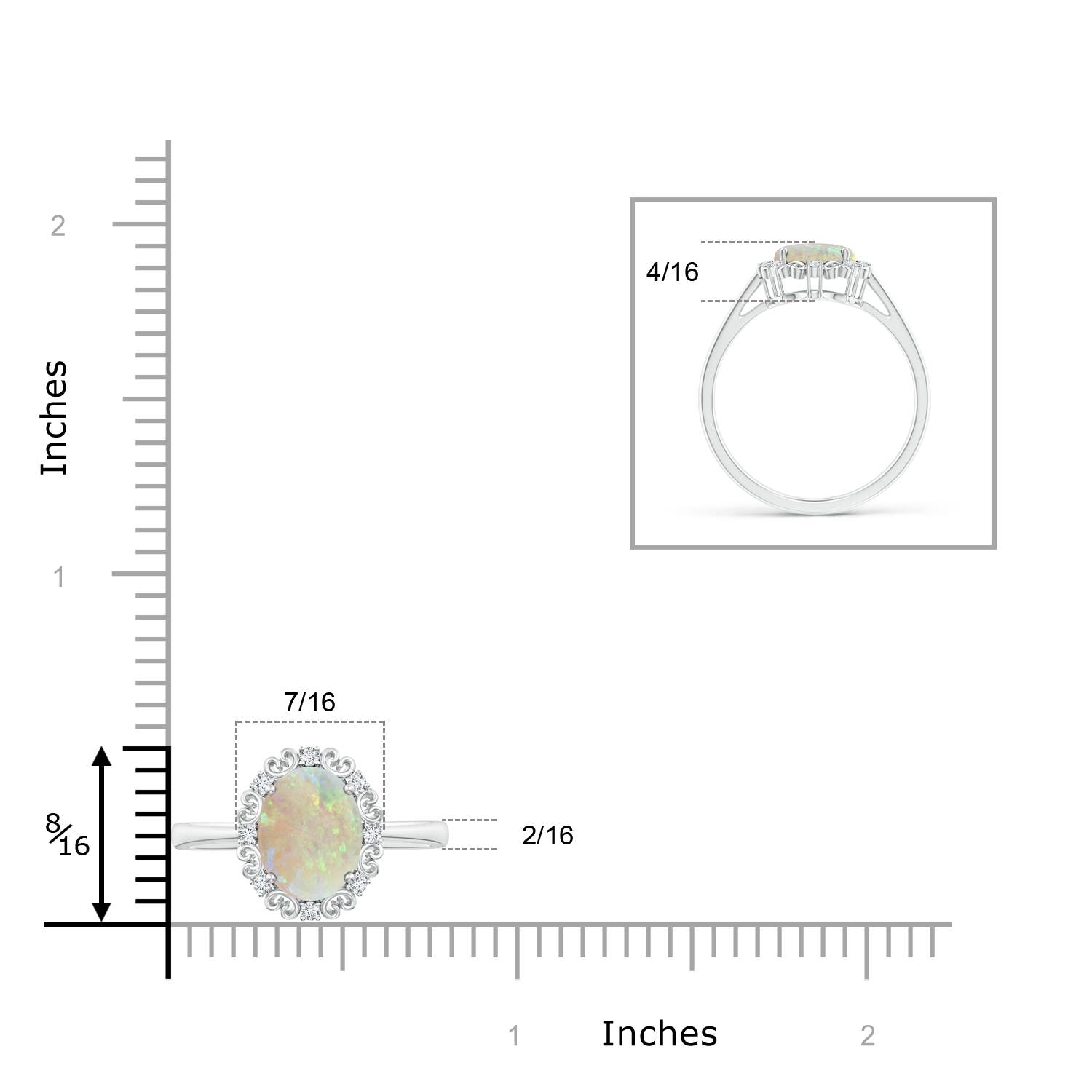 AAA - Opal / 1.18 CT / 14 KT White Gold