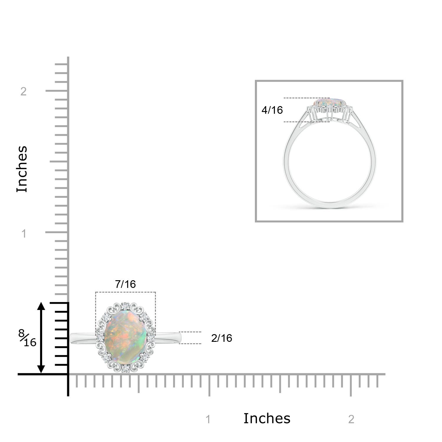 AAAA - Opal / 1.18 CT / 14 KT White Gold