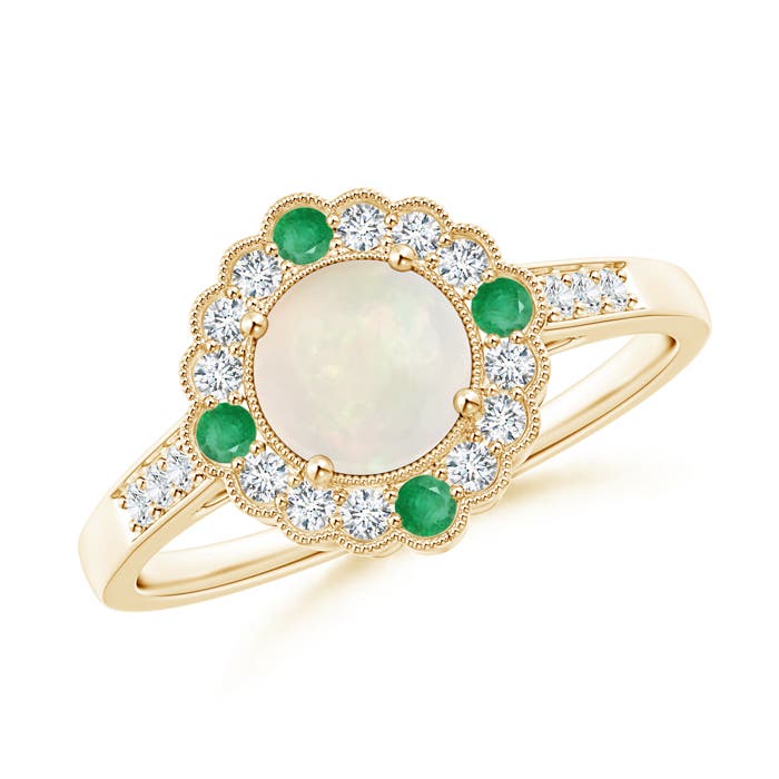 A - Opal / 0.81 CT / 14 KT Yellow Gold