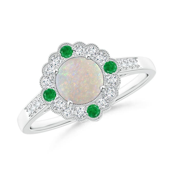 AA - Opal / 0.81 CT / 14 KT White Gold