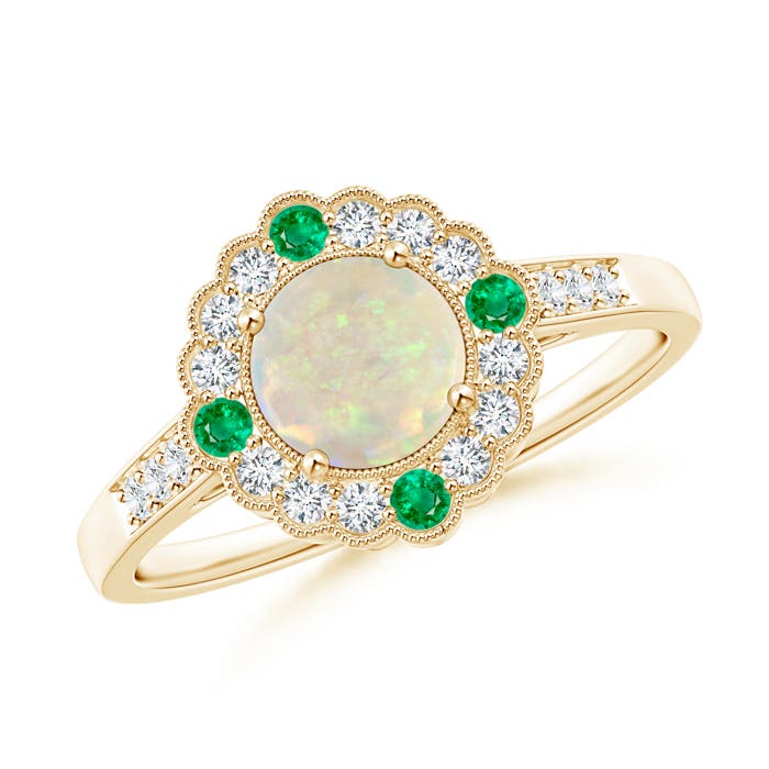 AAA - Opal / 0.81 CT / 14 KT Yellow Gold