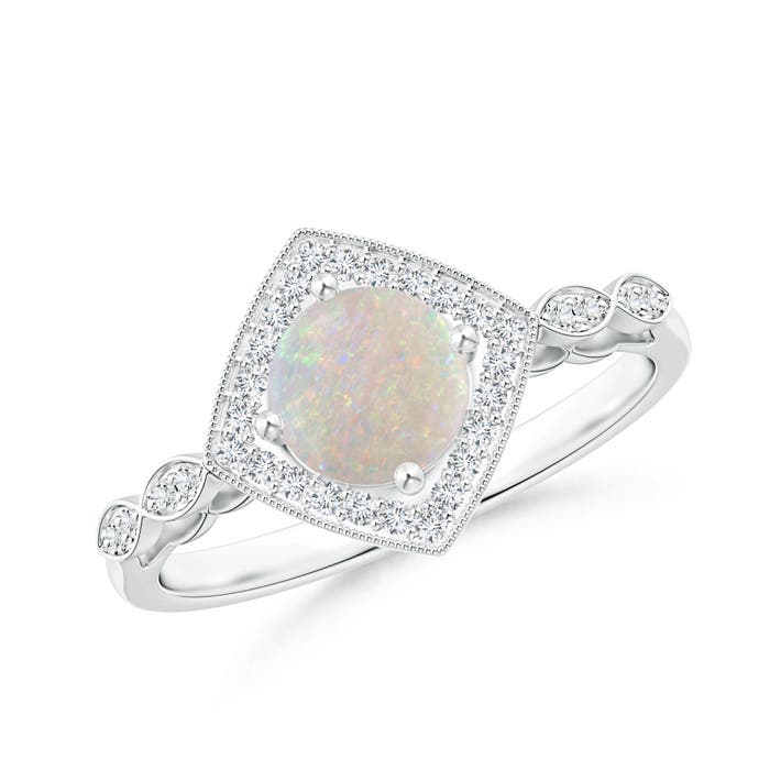 AA - Opal / 0.66 CT / 14 KT White Gold