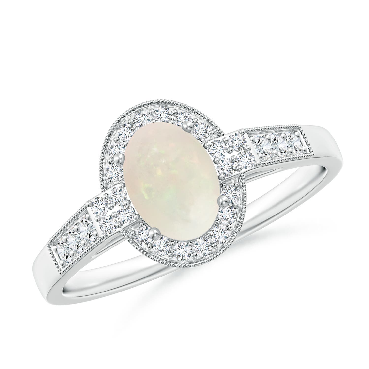 A - Opal / 0.77 CT / 14 KT White Gold