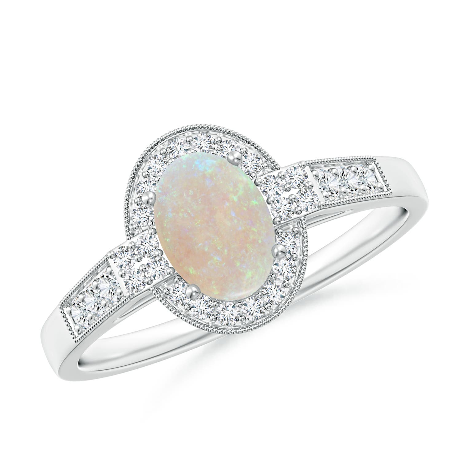 AA - Opal / 0.77 CT / 14 KT White Gold