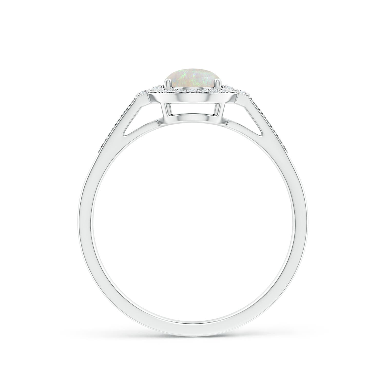 AA - Opal / 0.77 CT / 14 KT White Gold