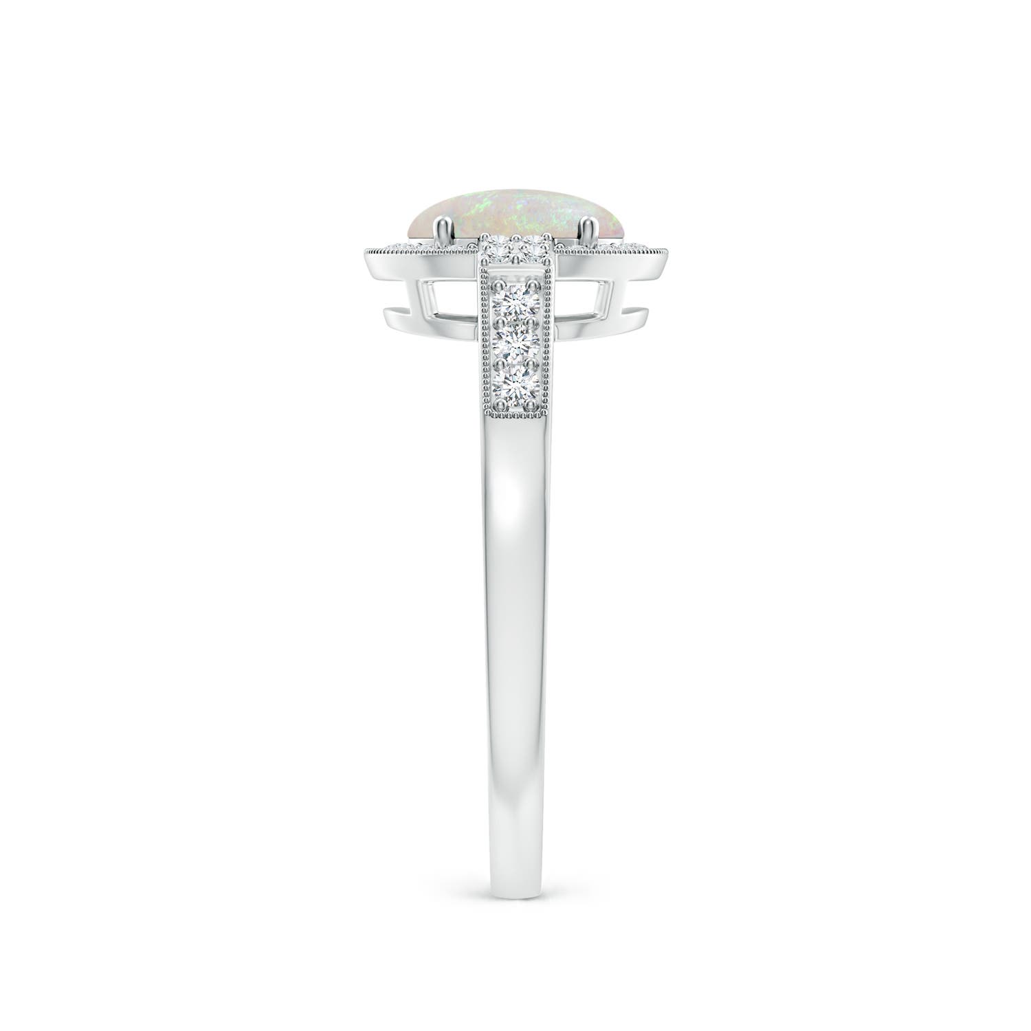 AA - Opal / 0.77 CT / 14 KT White Gold