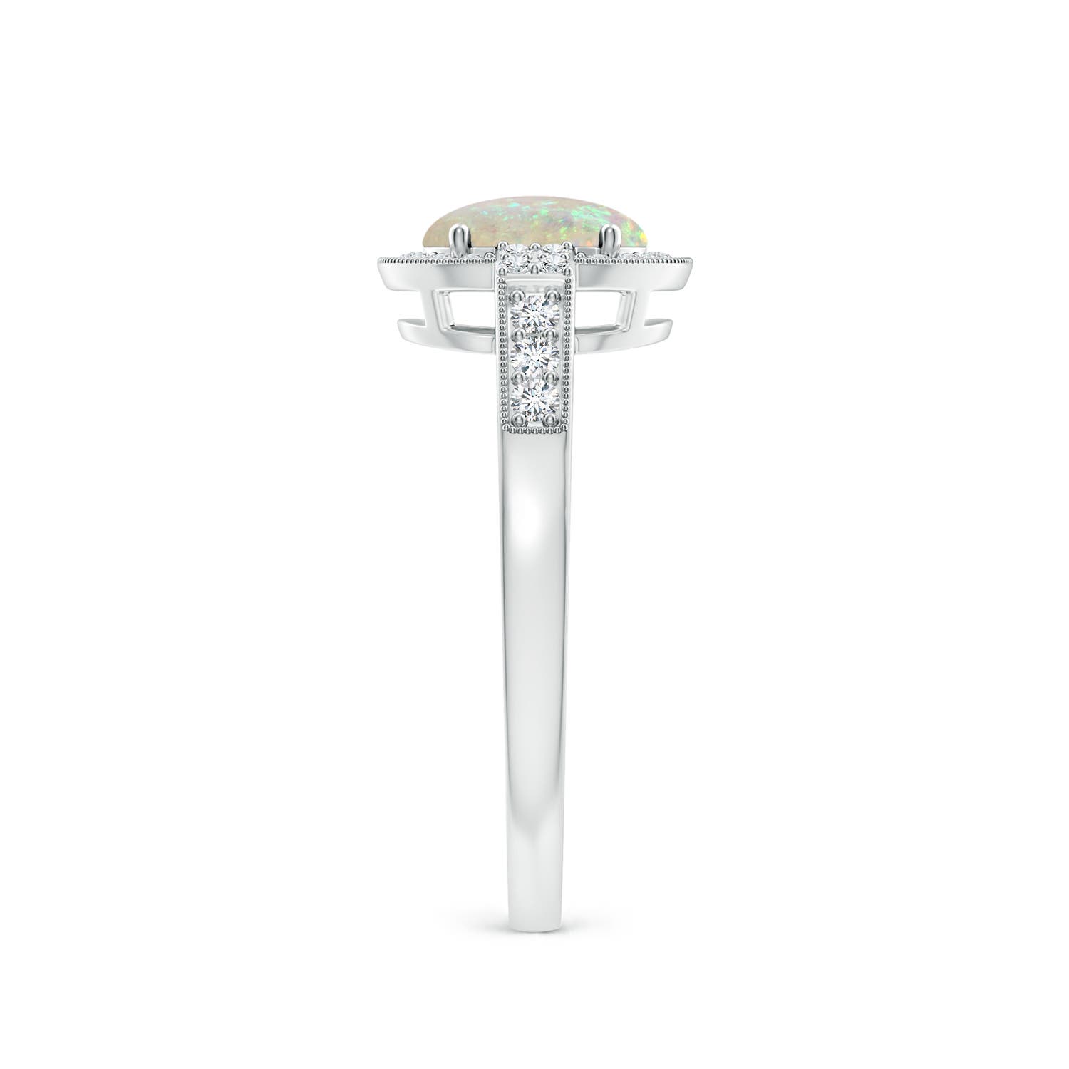 AAA - Opal / 0.77 CT / 14 KT White Gold