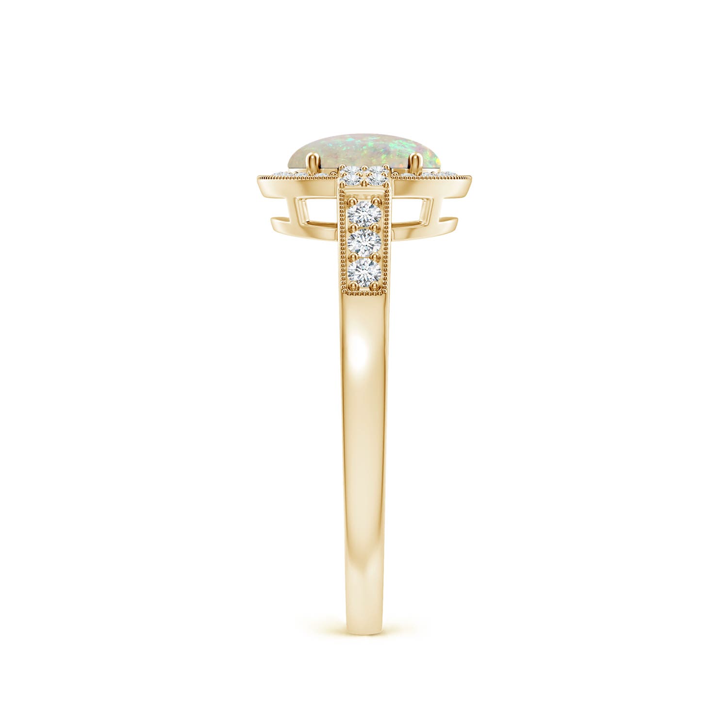 AAA - Opal / 0.77 CT / 14 KT Yellow Gold