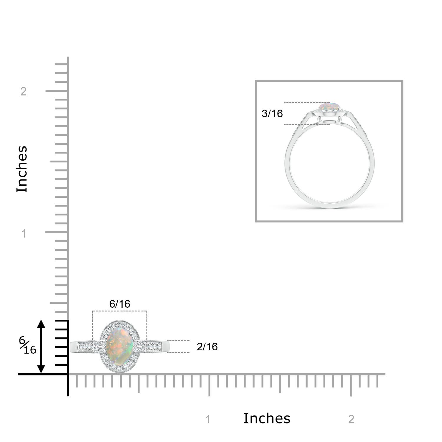 AAAA - Opal / 0.77 CT / 14 KT White Gold