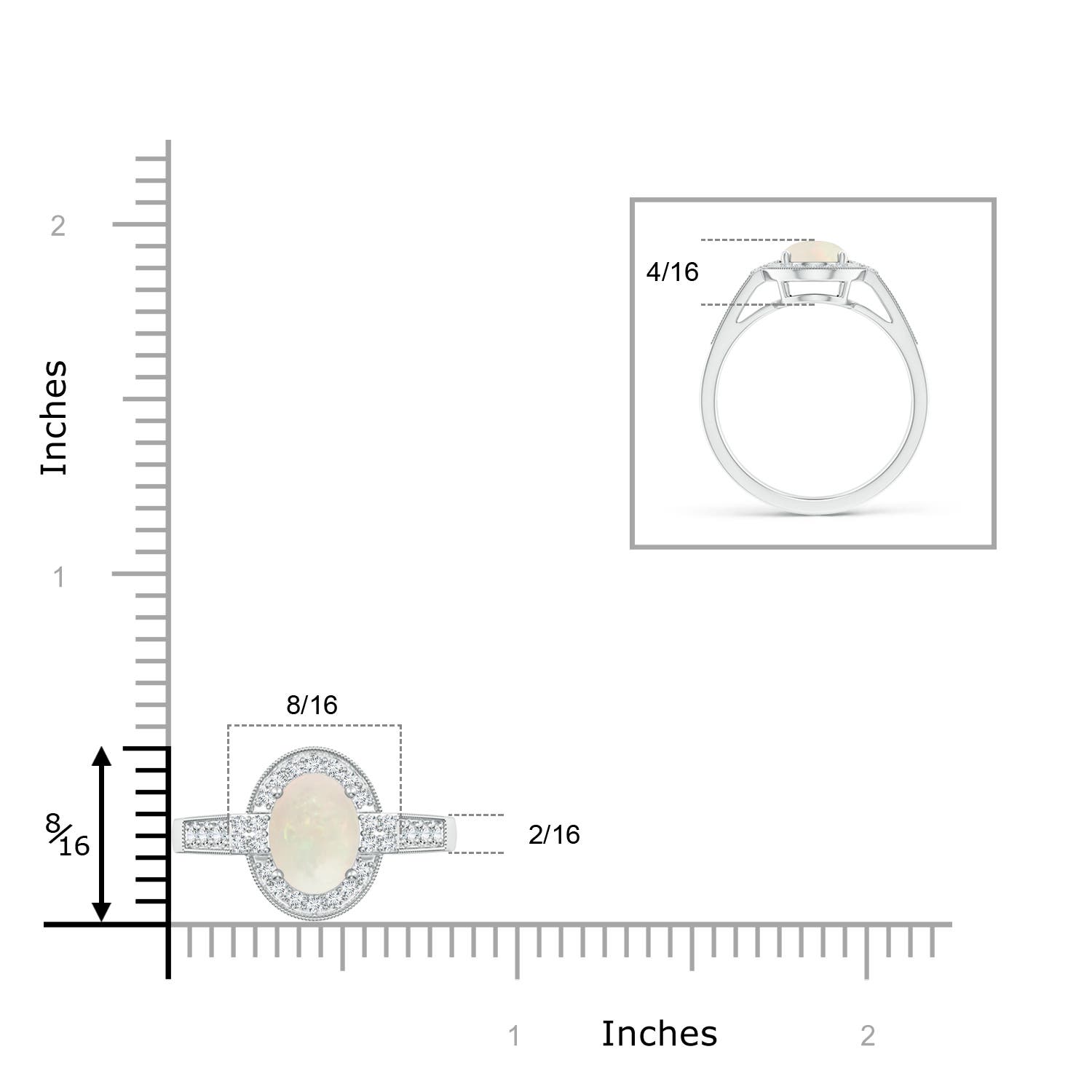 A - Opal / 1.25 CT / 14 KT White Gold