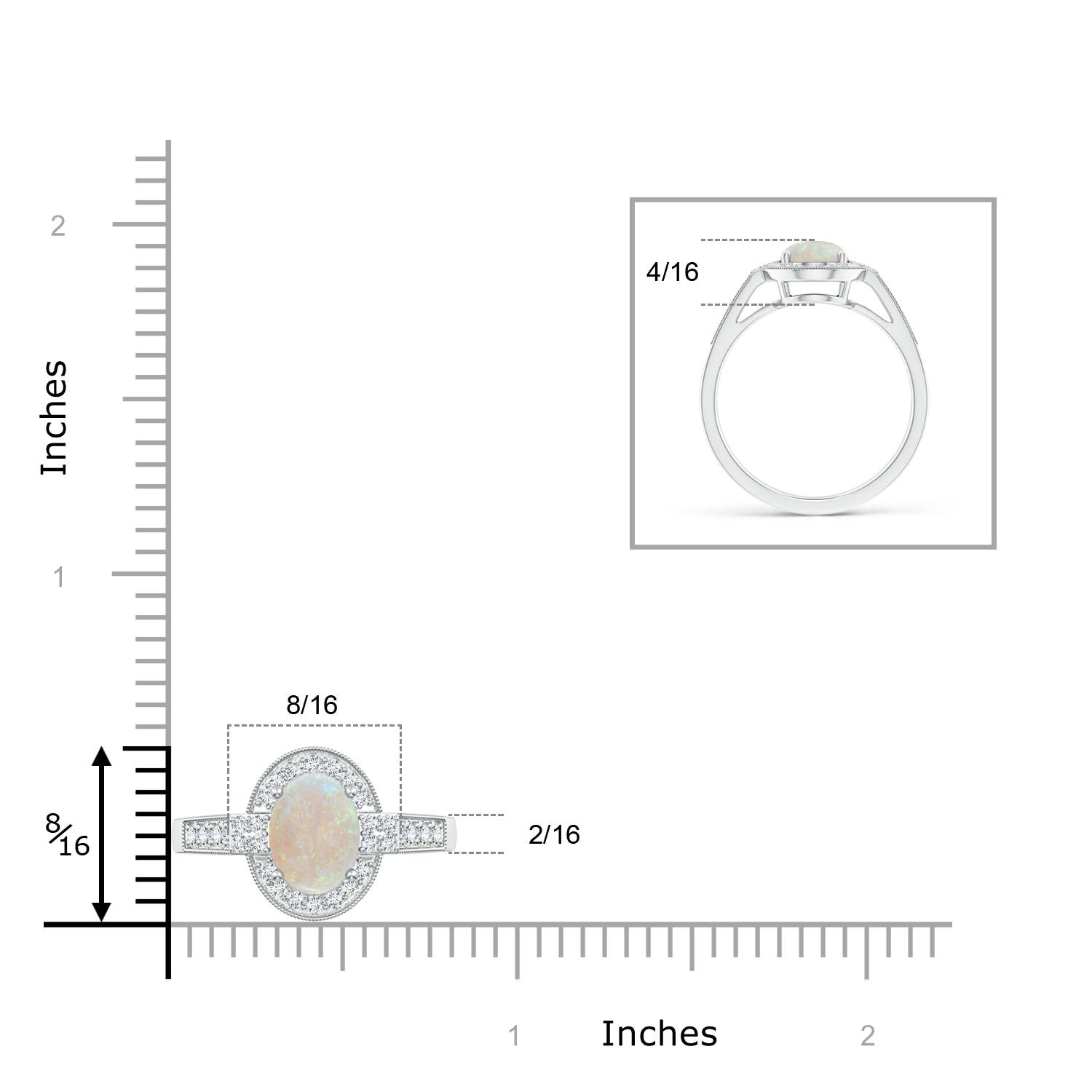 AA - Opal / 1.25 CT / 14 KT White Gold