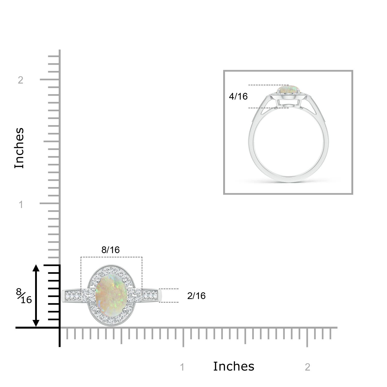 AAA - Opal / 1.25 CT / 14 KT White Gold