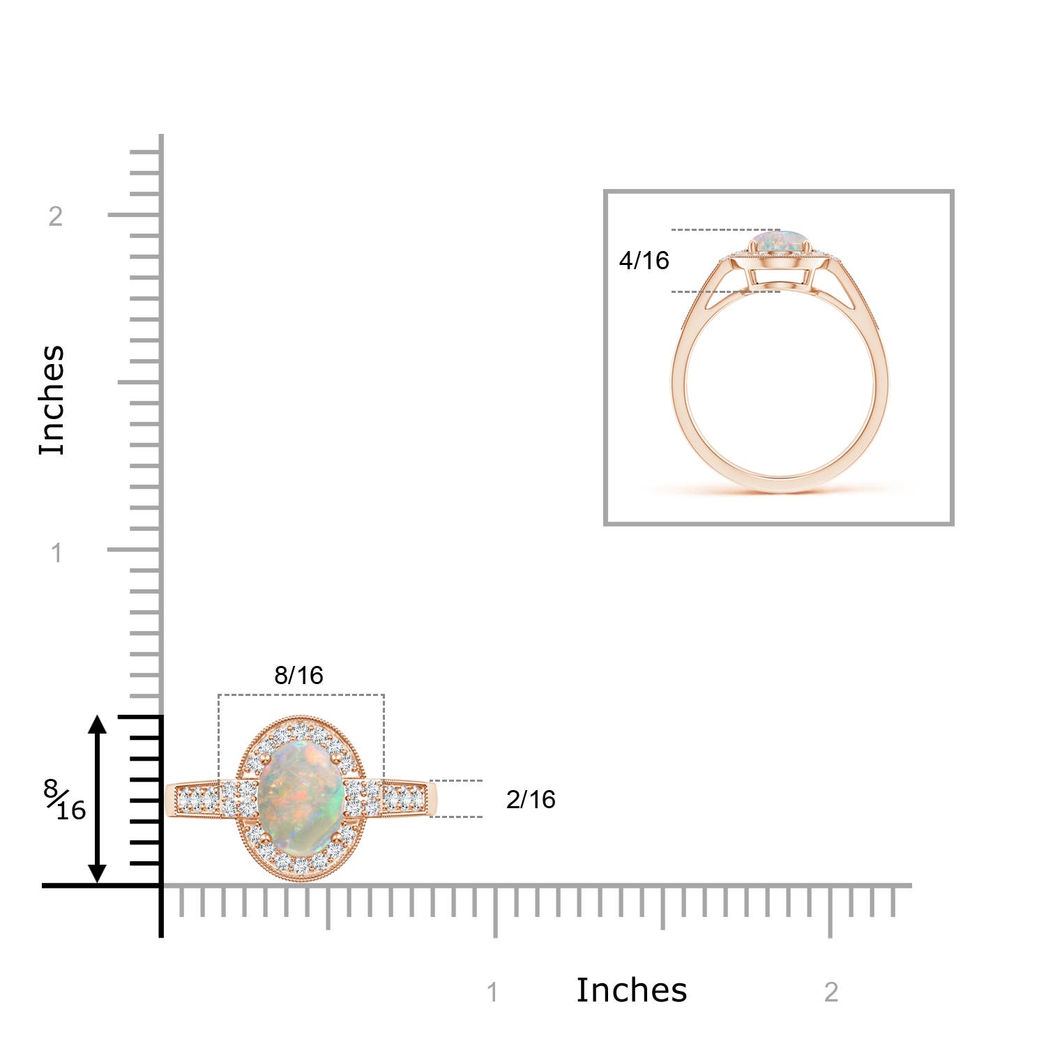 AAAA - Opal / 1.25 CT / 14 KT Rose Gold