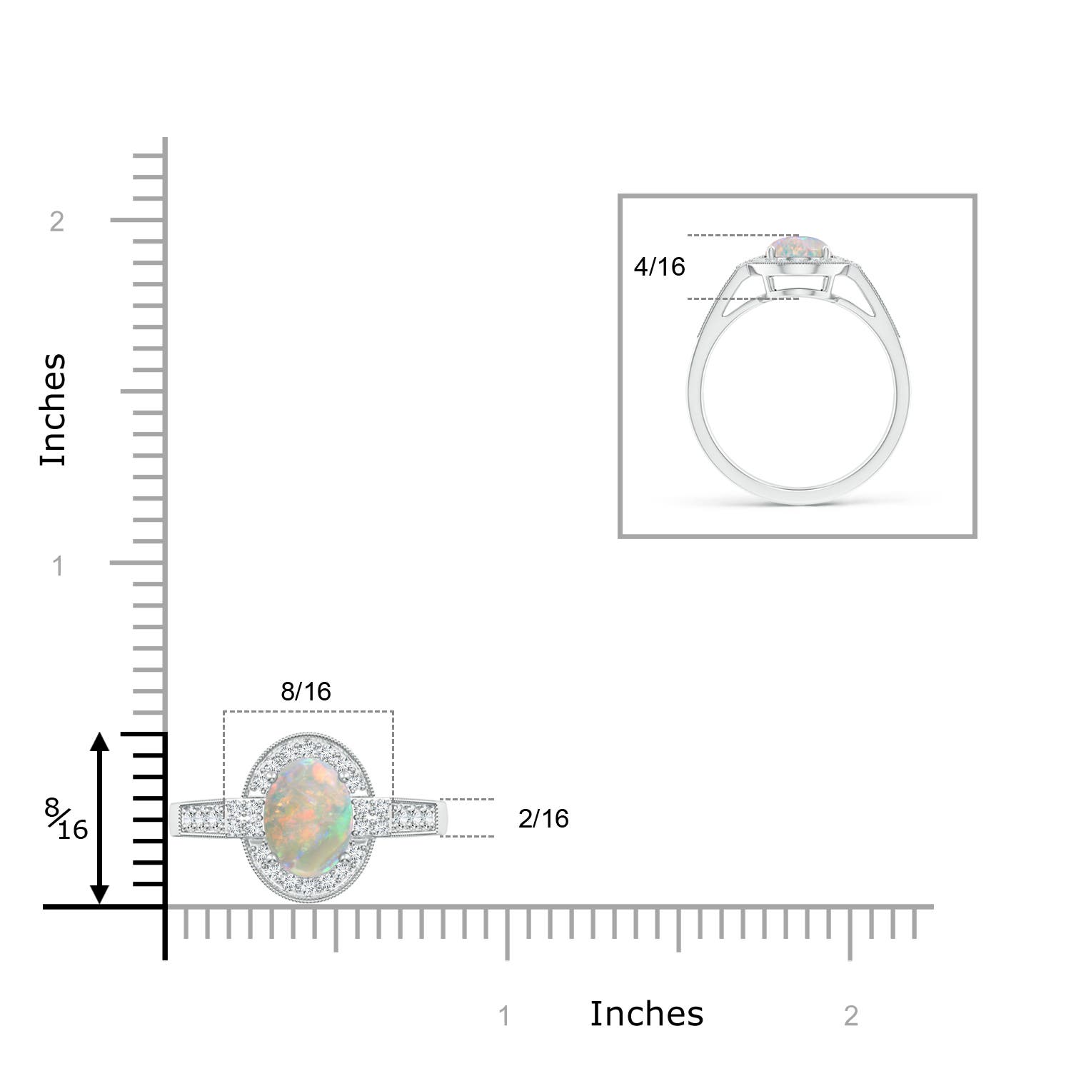 AAAA - Opal / 1.25 CT / 14 KT White Gold