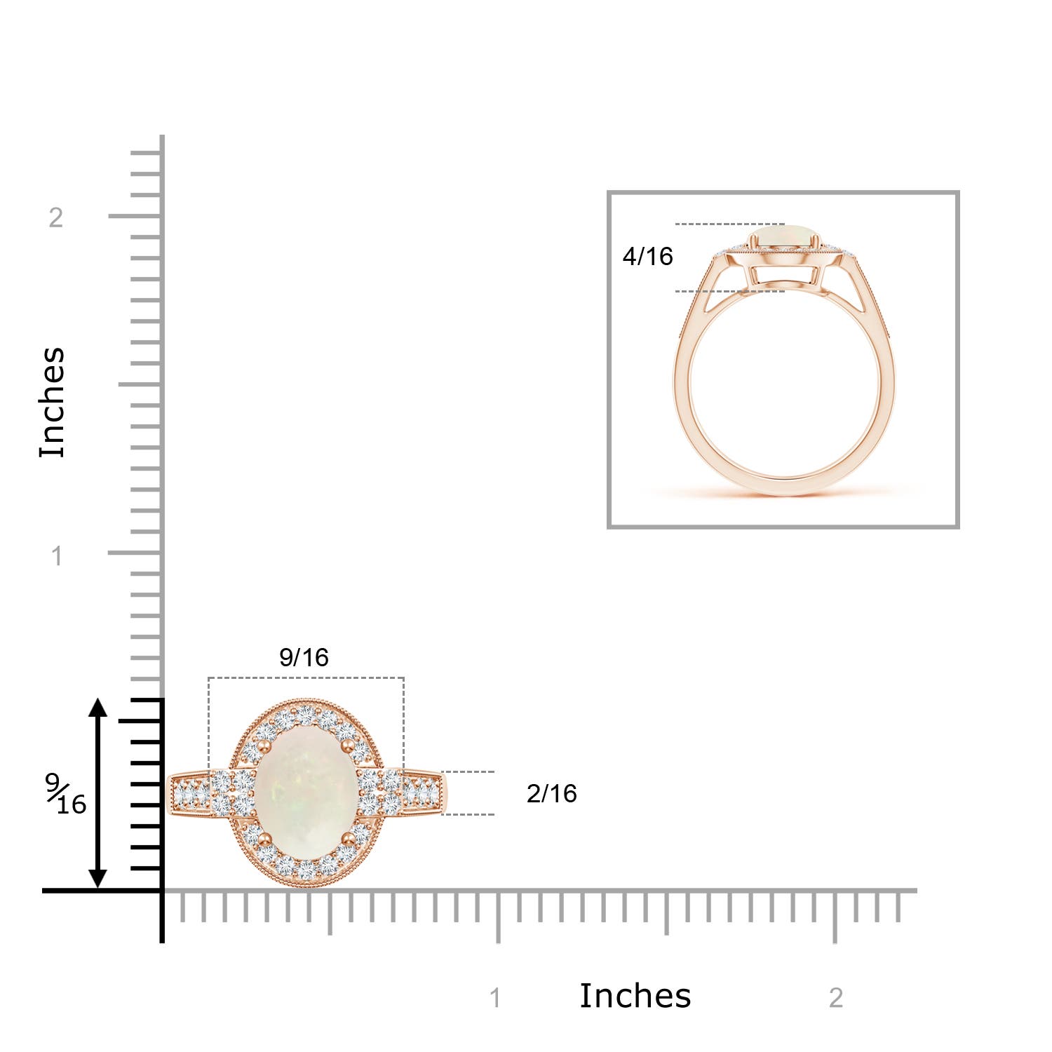 A - Opal / 1.72 CT / 14 KT Rose Gold