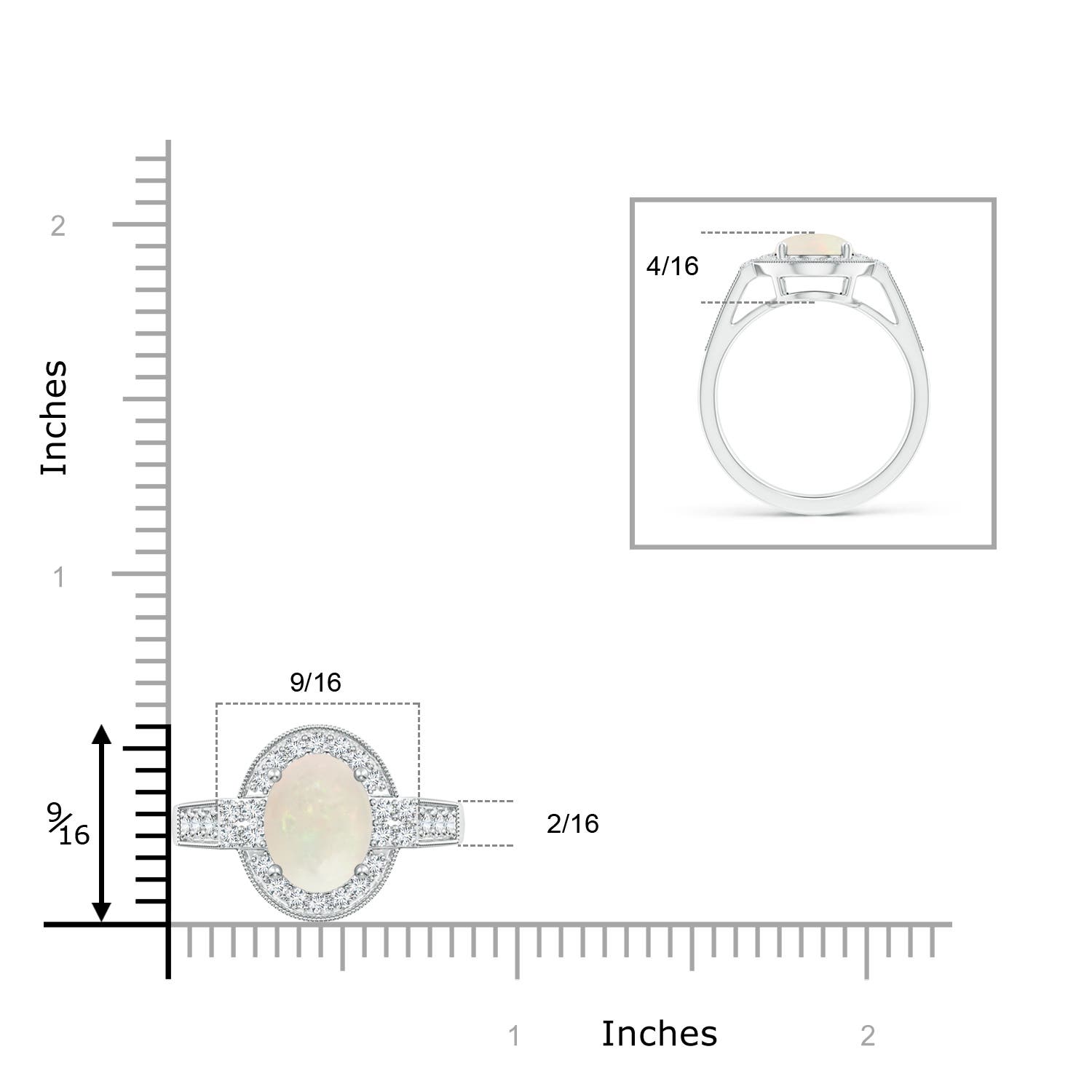 A - Opal / 1.72 CT / 14 KT White Gold