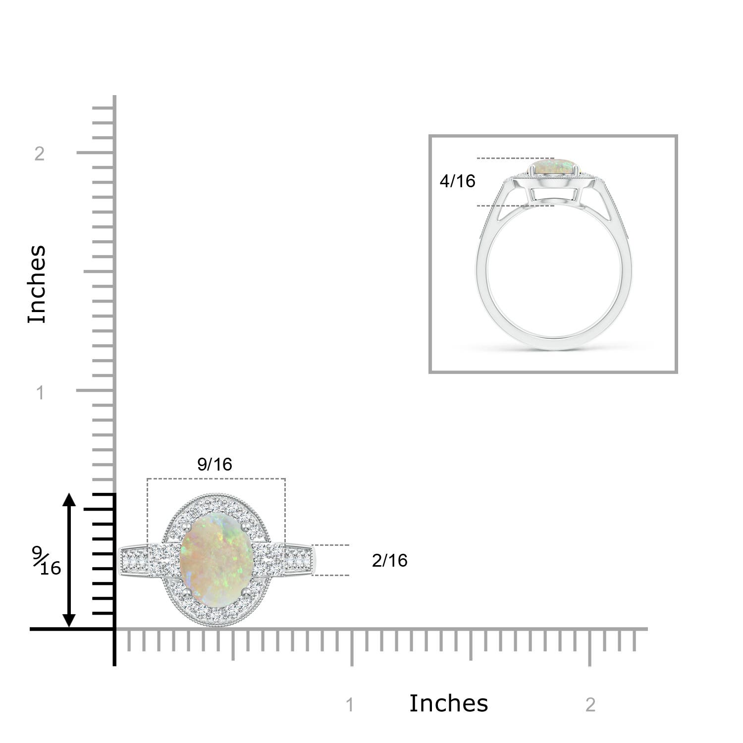 AAA - Opal / 1.72 CT / 14 KT White Gold