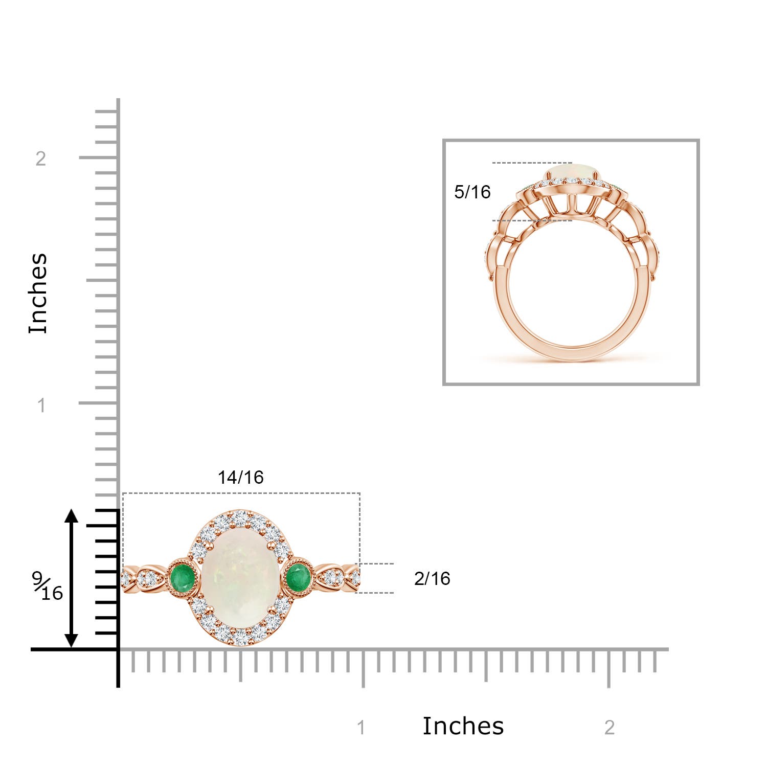 A - Opal / 1.98 CT / 14 KT Rose Gold