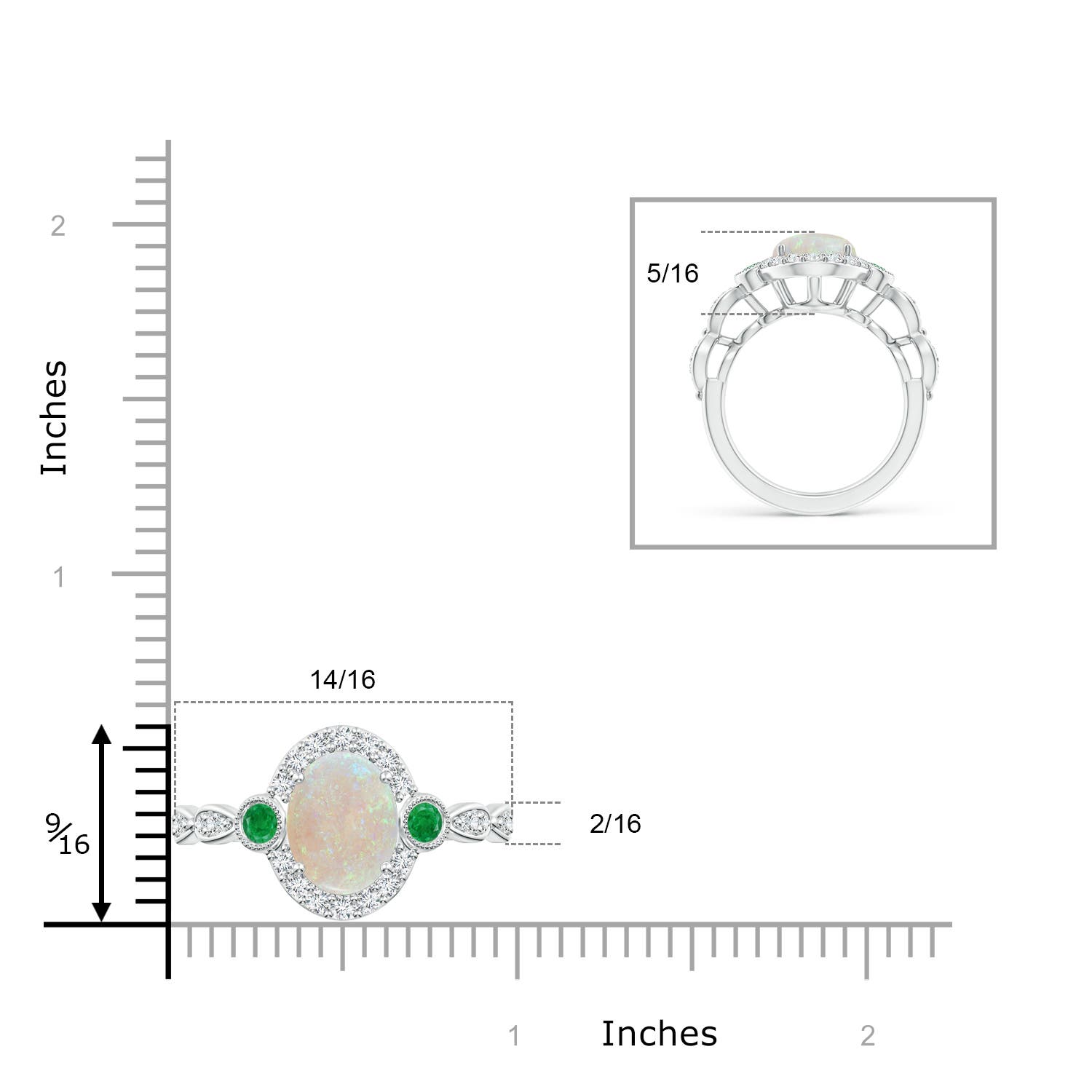 AA - Opal / 1.98 CT / 14 KT White Gold