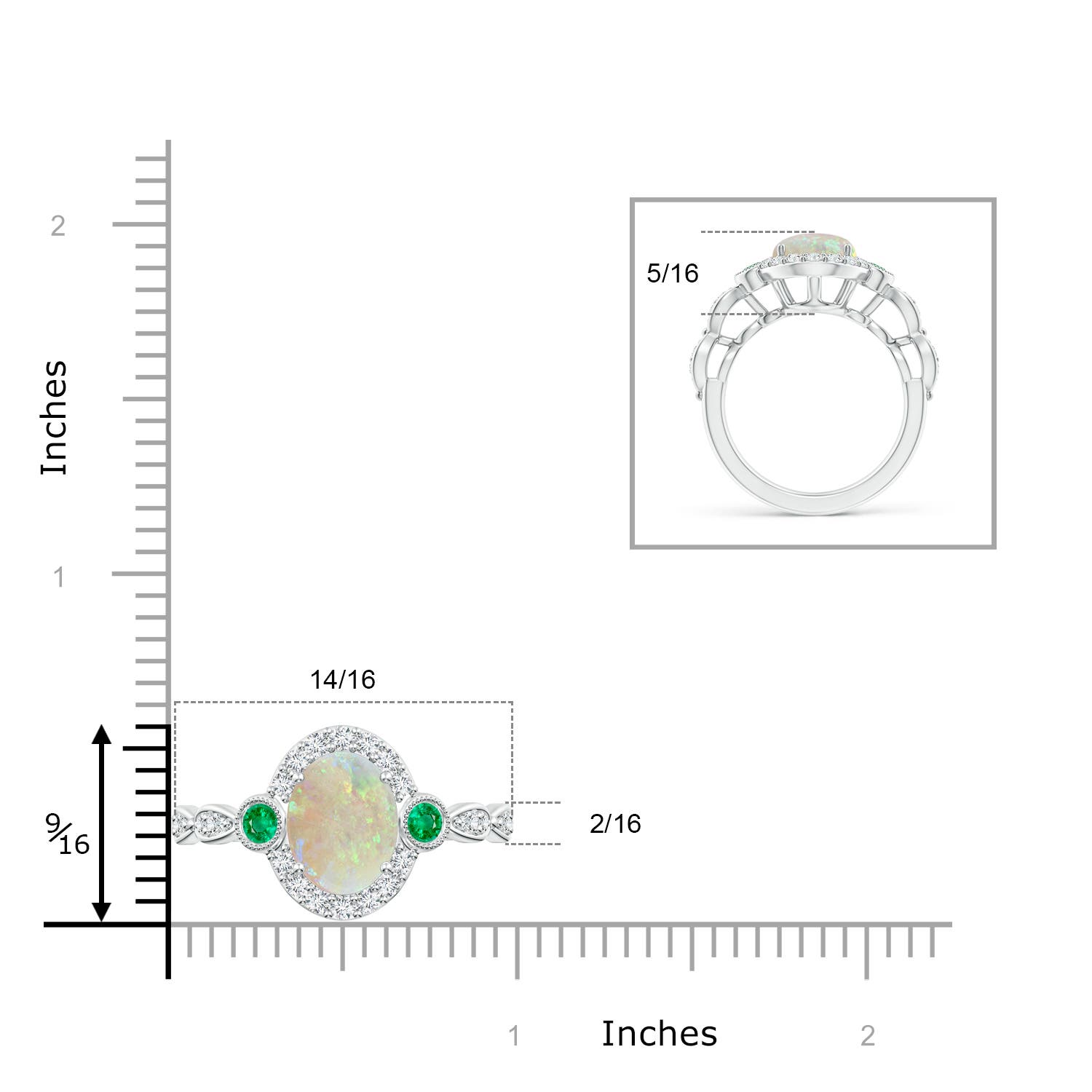 AAA - Opal / 1.98 CT / 14 KT White Gold