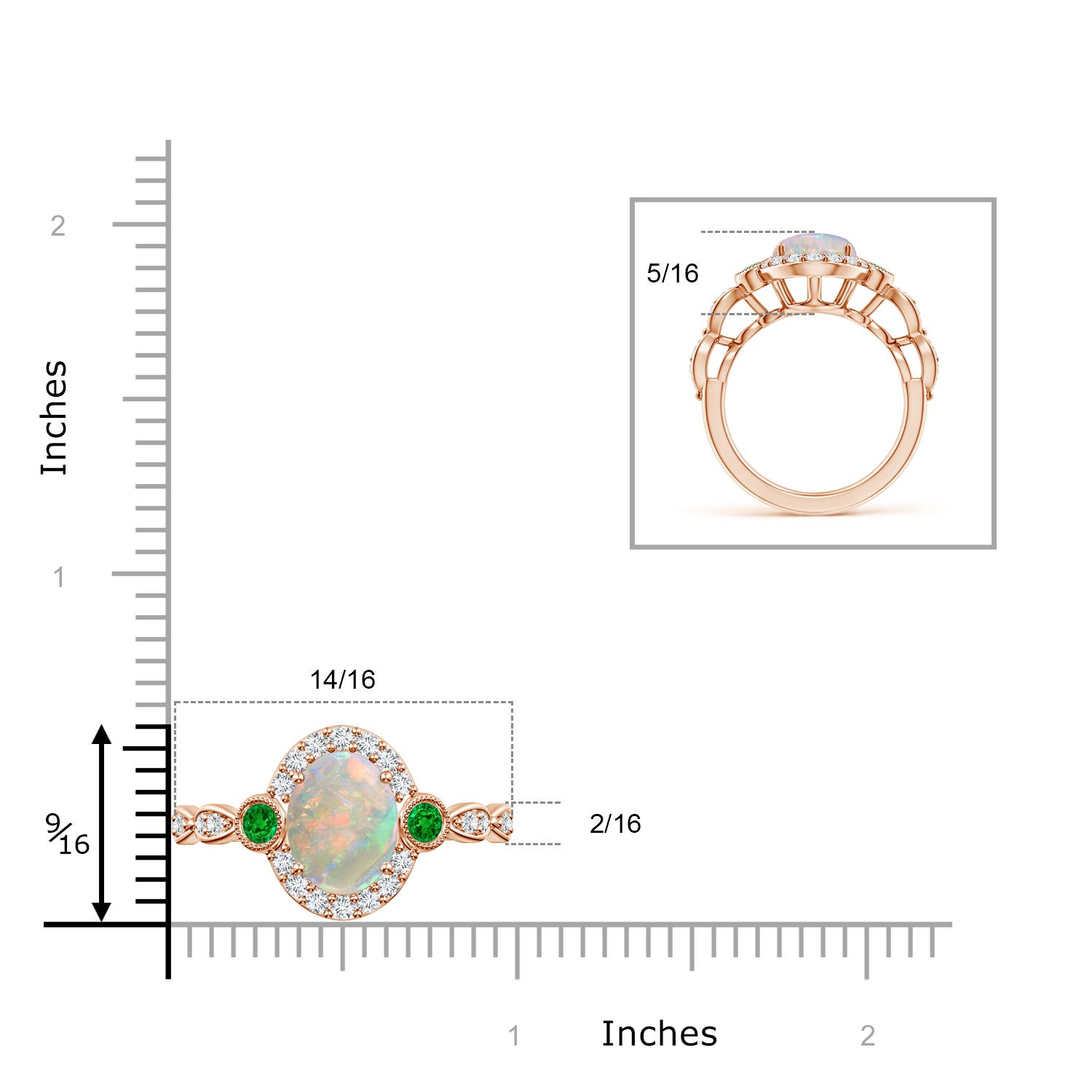 AAAA - Opal / 1.98 CT / 14 KT Rose Gold