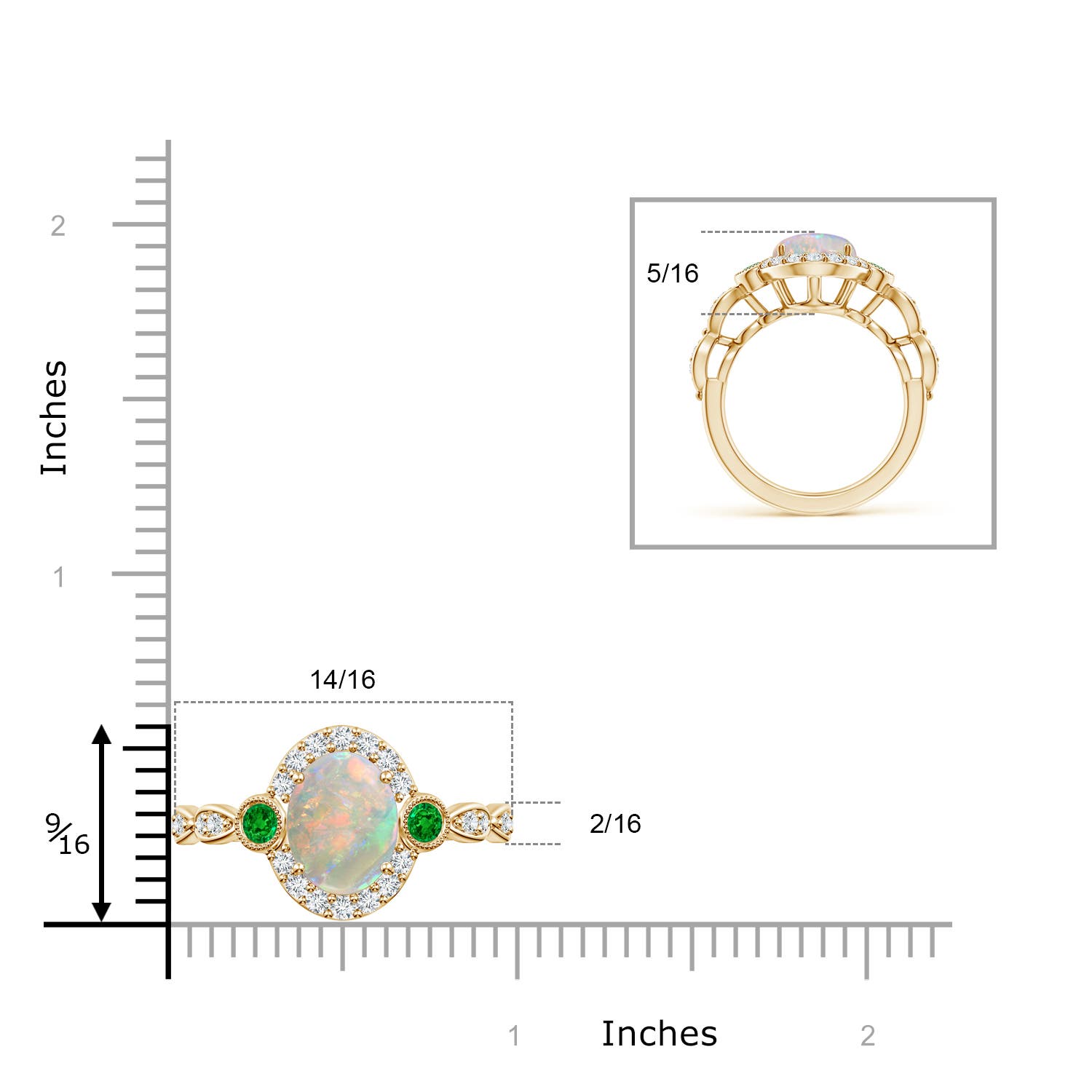 AAAA - Opal / 1.98 CT / 14 KT Yellow Gold