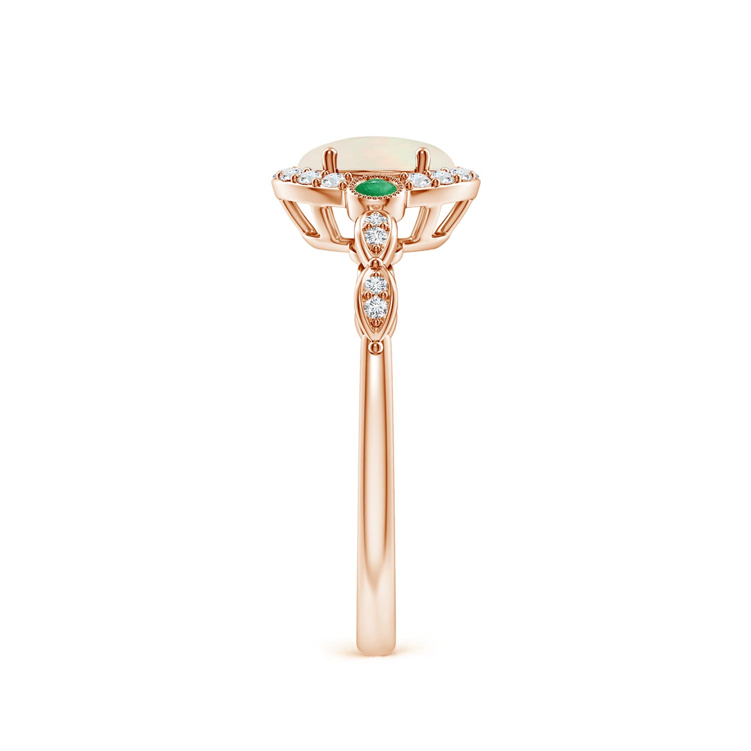 A - Opal / 0.66 CT / 14 KT Rose Gold