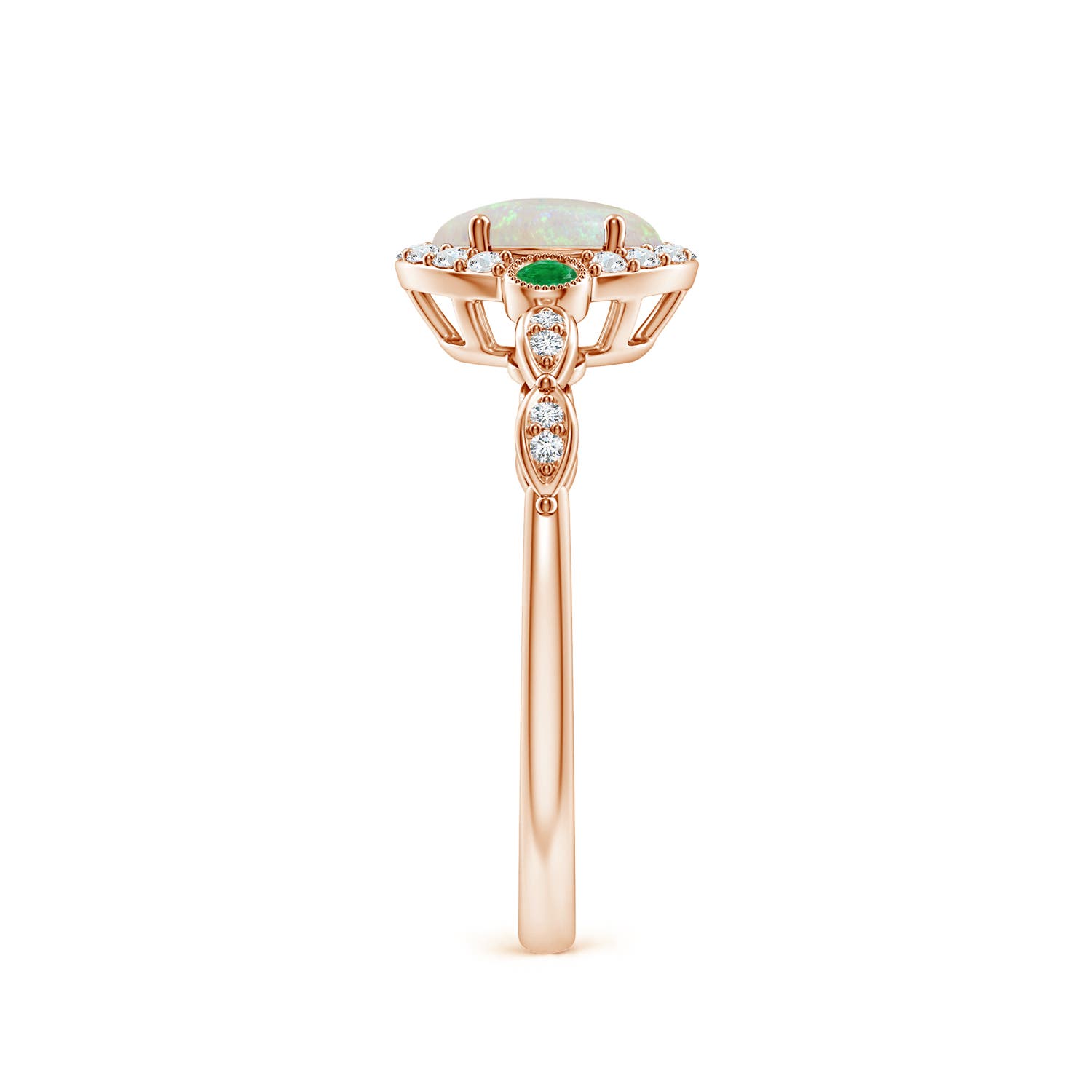 AA - Opal / 0.66 CT / 14 KT Rose Gold