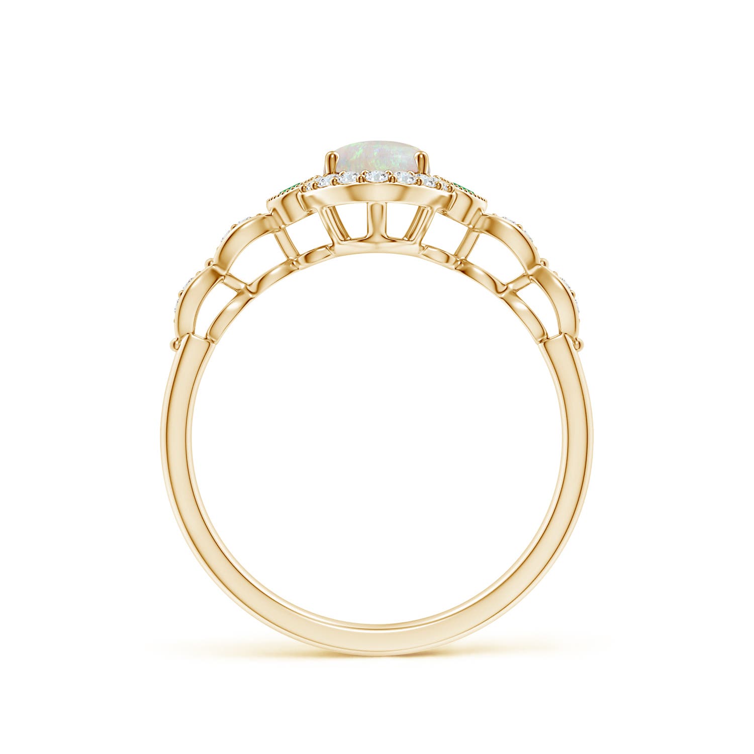 AA - Opal / 0.66 CT / 14 KT Yellow Gold