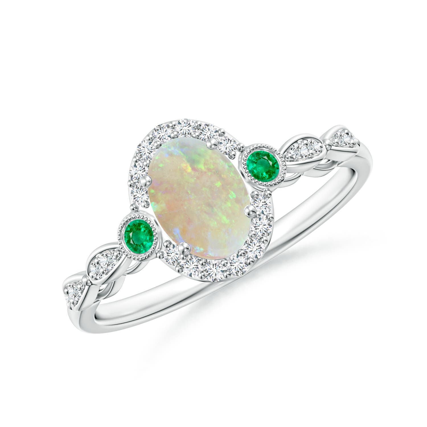 AAA - Opal / 0.66 CT / 14 KT White Gold