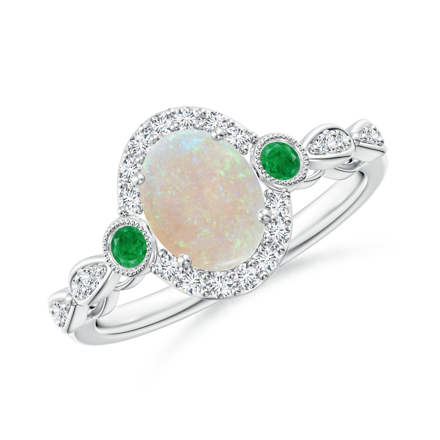 AA - Opal / 1.12 CT / 14 KT White Gold