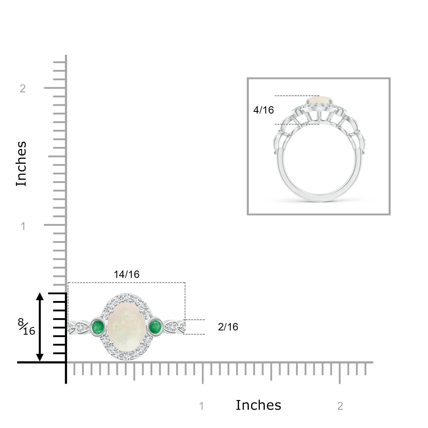 A - Opal / 1.57 CT / 14 KT White Gold