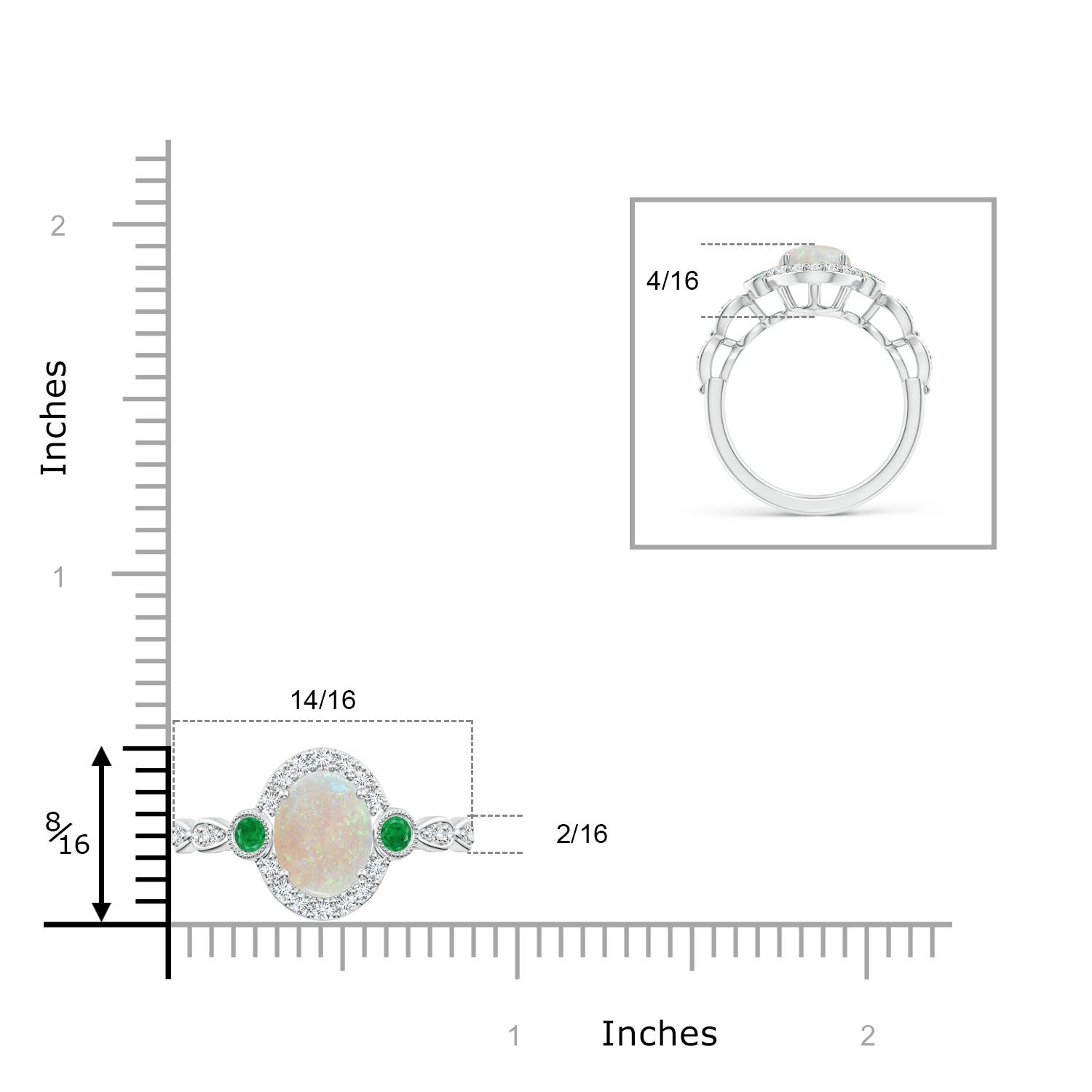 AA - Opal / 1.57 CT / 14 KT White Gold