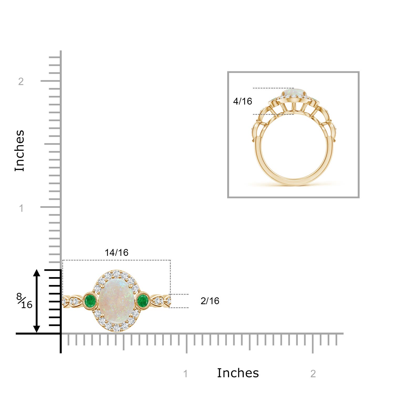 AA - Opal / 1.57 CT / 14 KT Yellow Gold