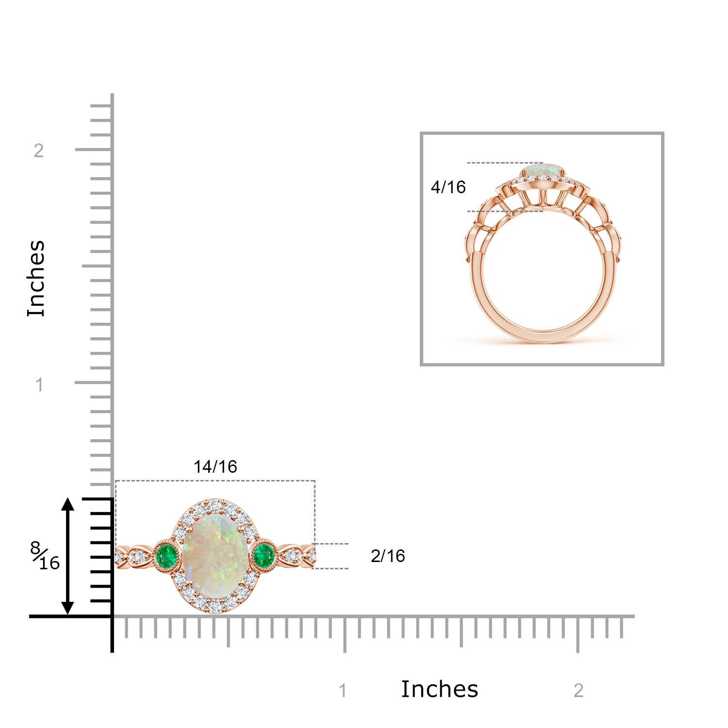 AAA - Opal / 1.57 CT / 14 KT Rose Gold