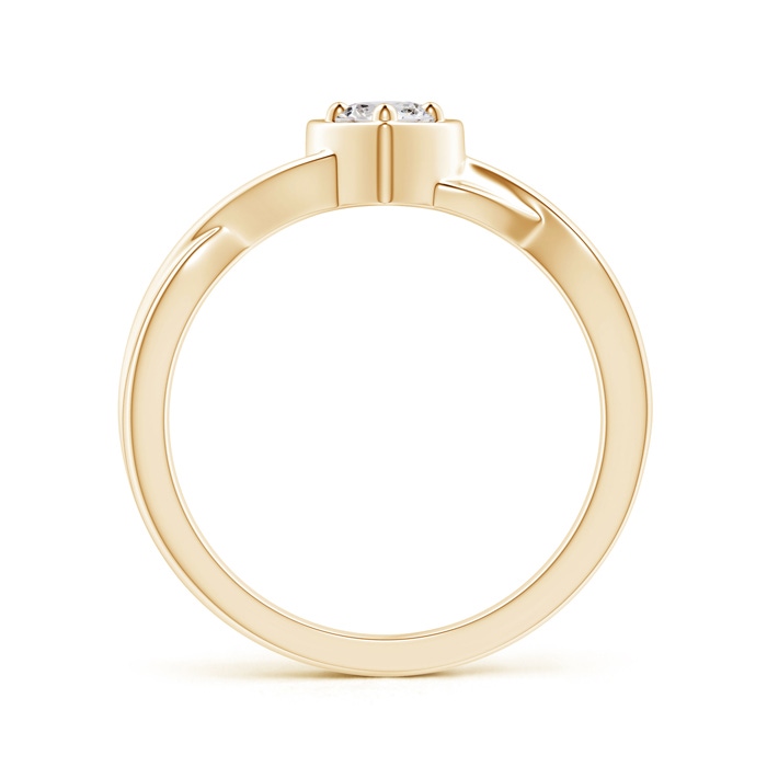 4mm IJI1I2 Criss-Cross Solitaire Round Diamond Heart Promise Ring in Yellow Gold side-1