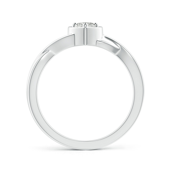 4mm KI3 Criss-Cross Solitaire Round Diamond Heart Promise Ring in White Gold side-1