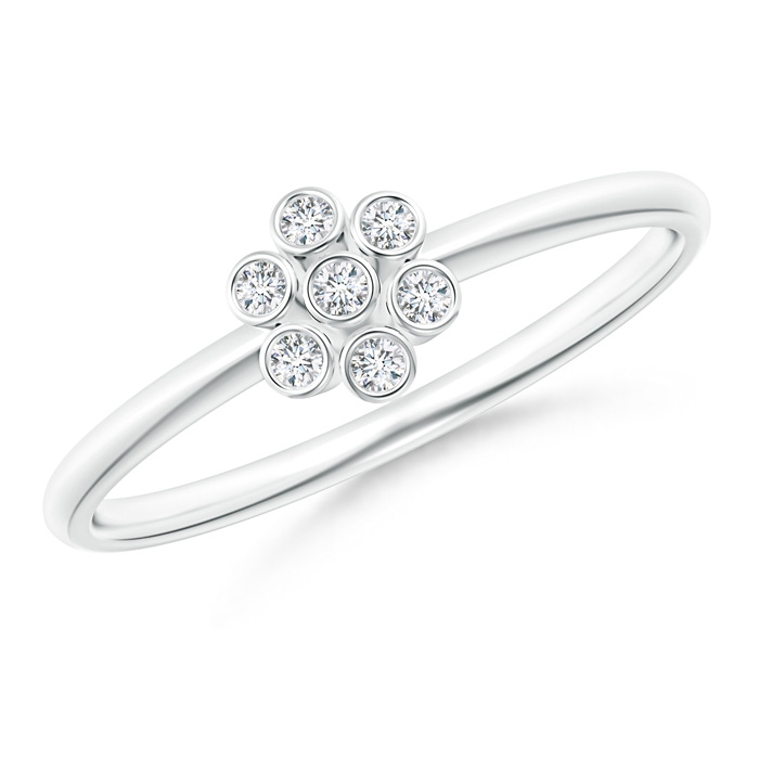 1.5mm GVS2 Bezel-Set Round Diamond Dotted Clustre Ring in White Gold