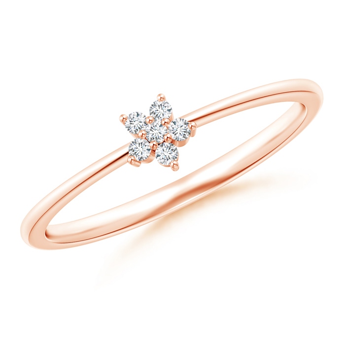 1.3mm GVS2 Round Diamond Mini Clustre Ring in Rose Gold