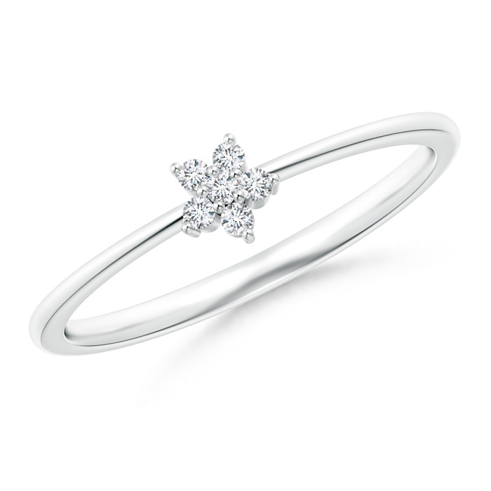 1.3mm GVS2 Round Diamond Mini Clustre Ring in White Gold